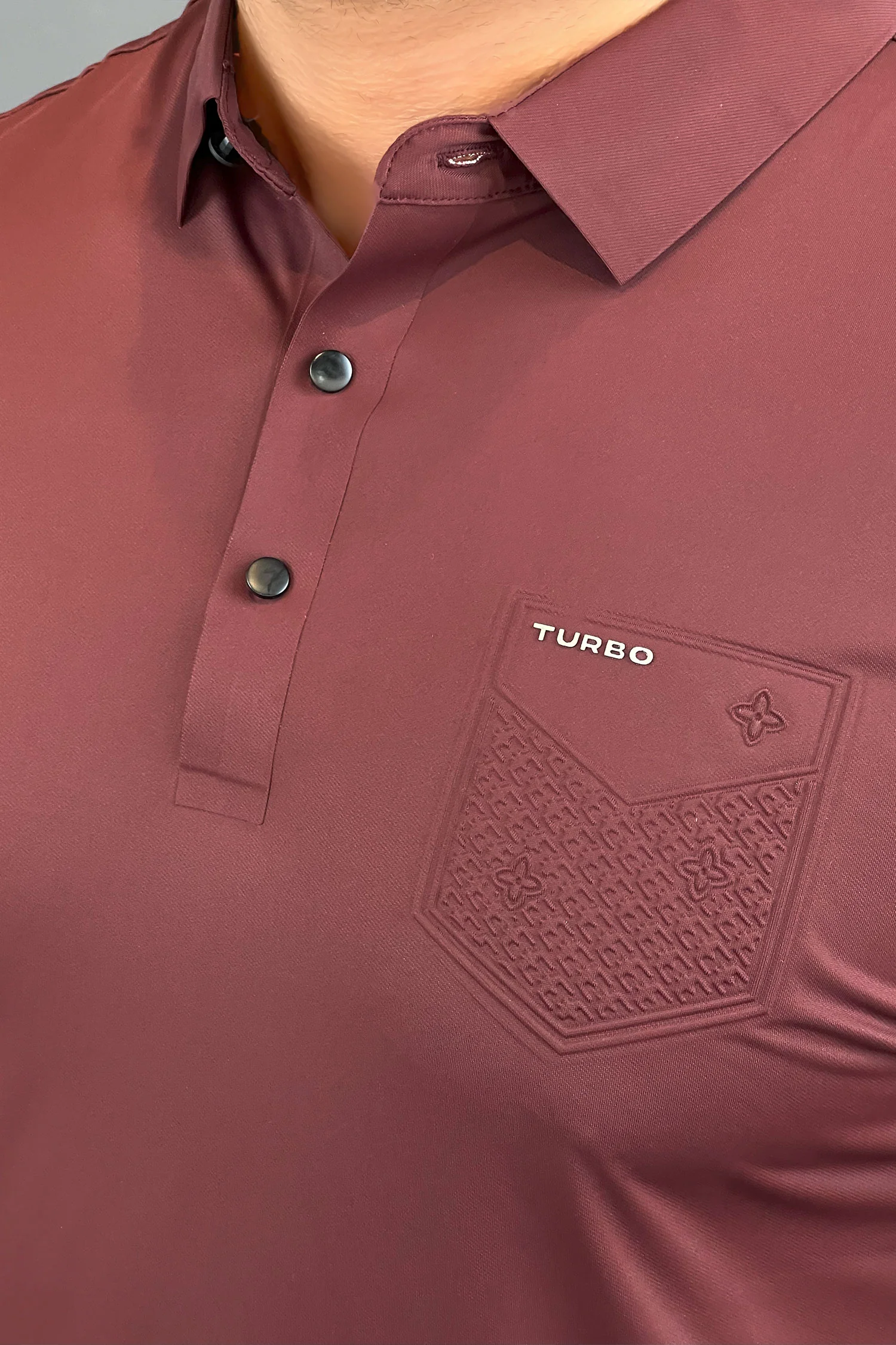 Turbo Embossed Pocket Motif Men's Polo Shirt - Image 3
