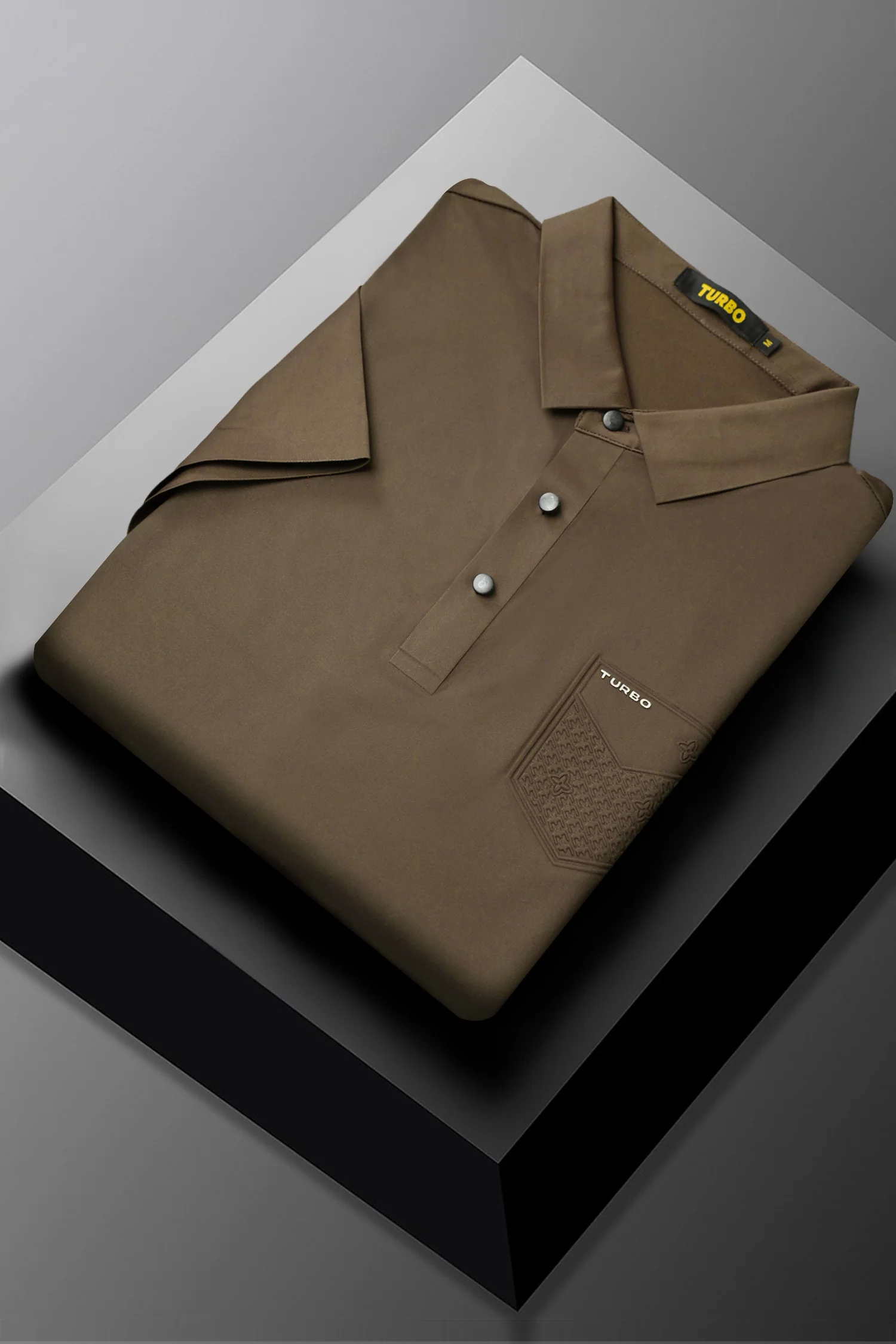 Turbo Embossed Pocket Motif Men's Polo Shirt - Image 14
