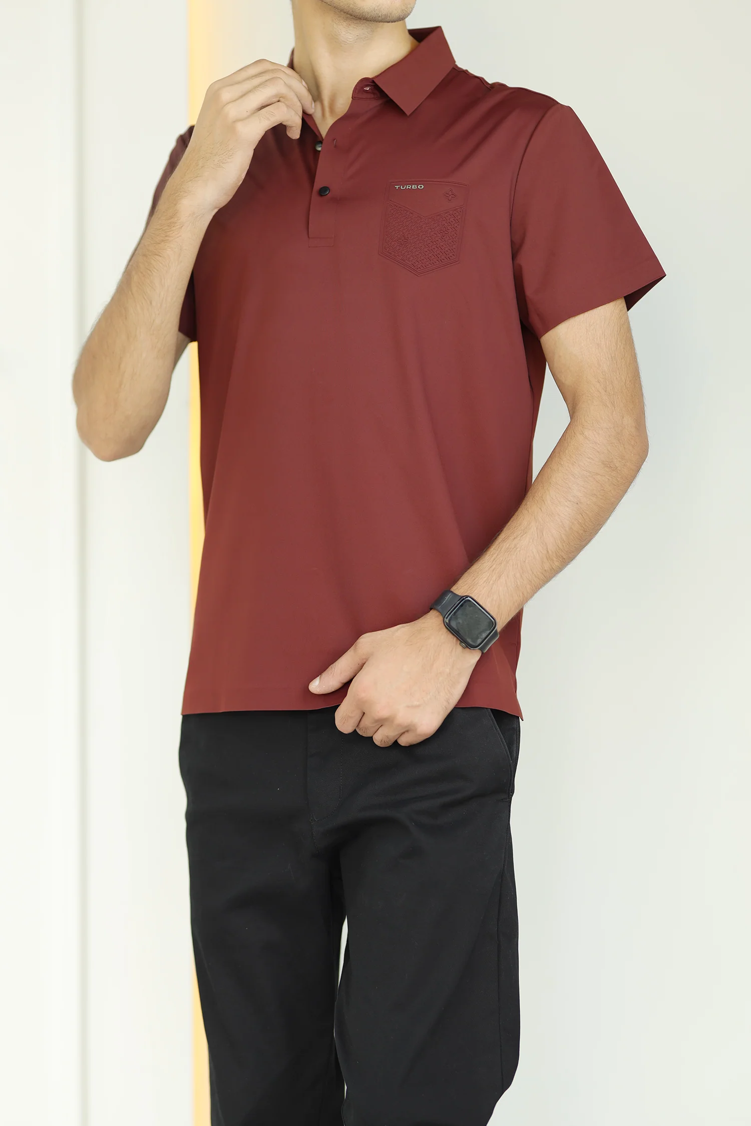 Turbo Embossed Pocket Motif Men's Polo Shirt - Image 2