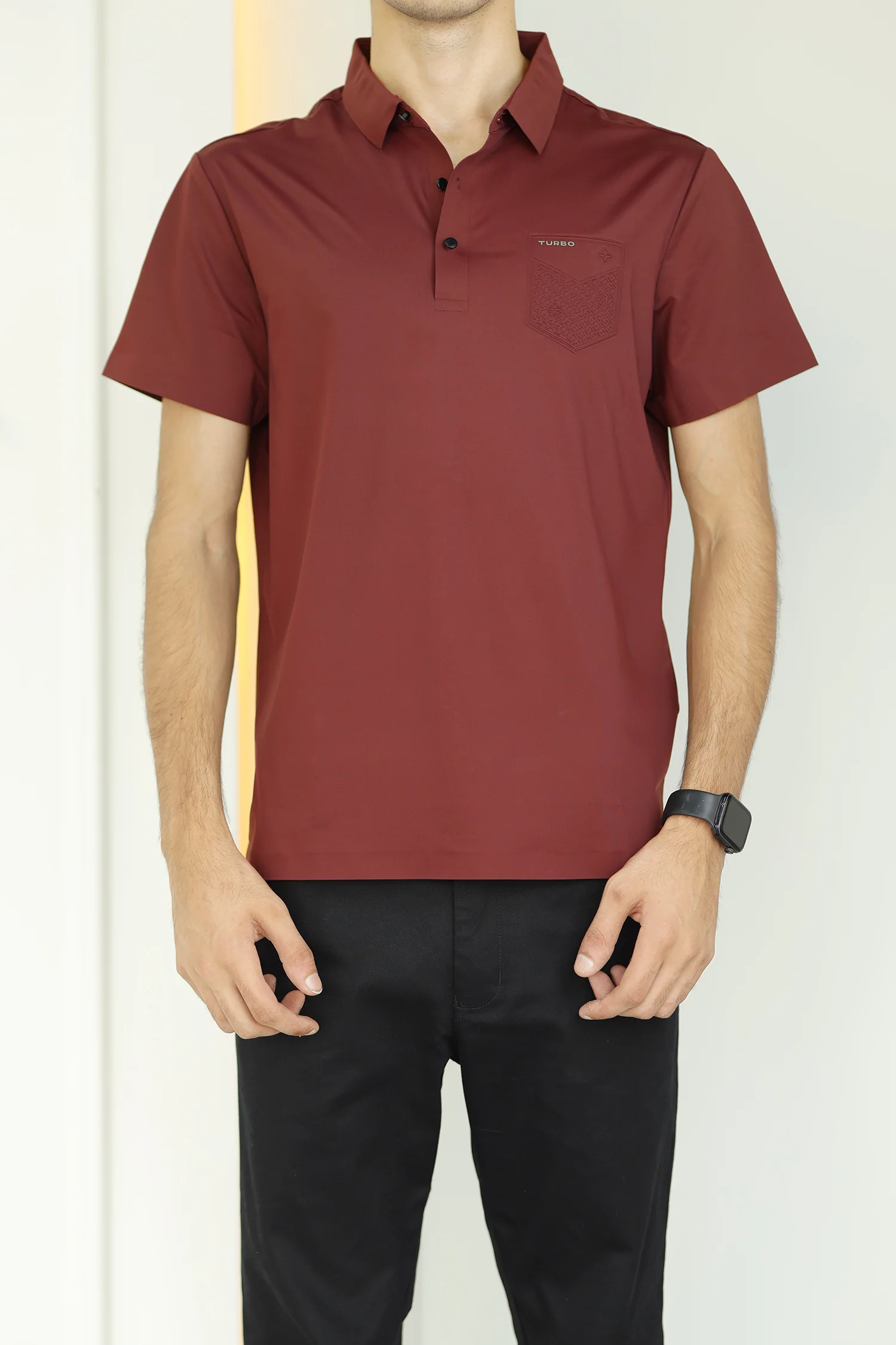 Turbo Embossed Pocket Motif Men's Polo Shirt - Image 3