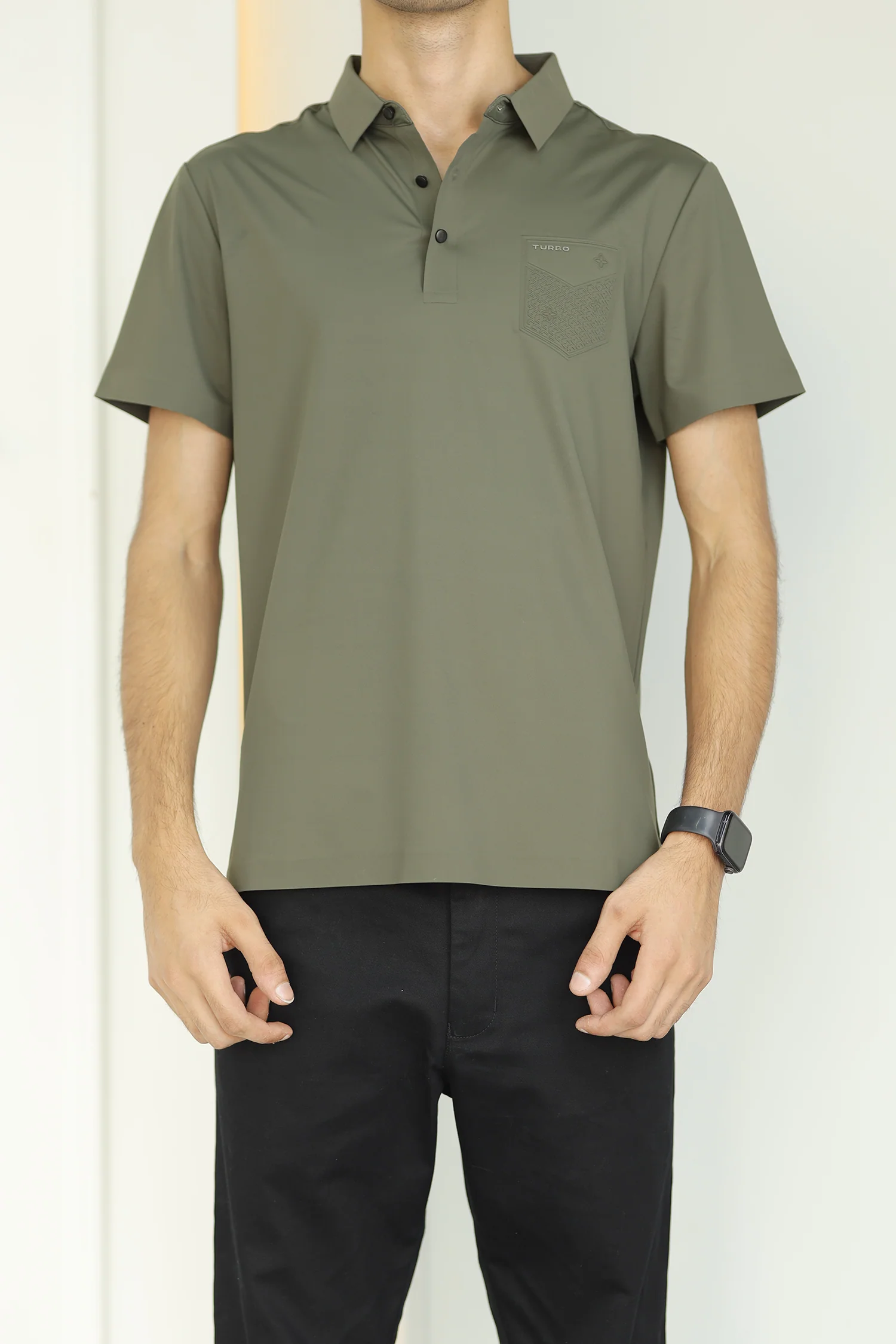 Turbo Embossed Pocket Motif Men's Polo Shirt - Image 9