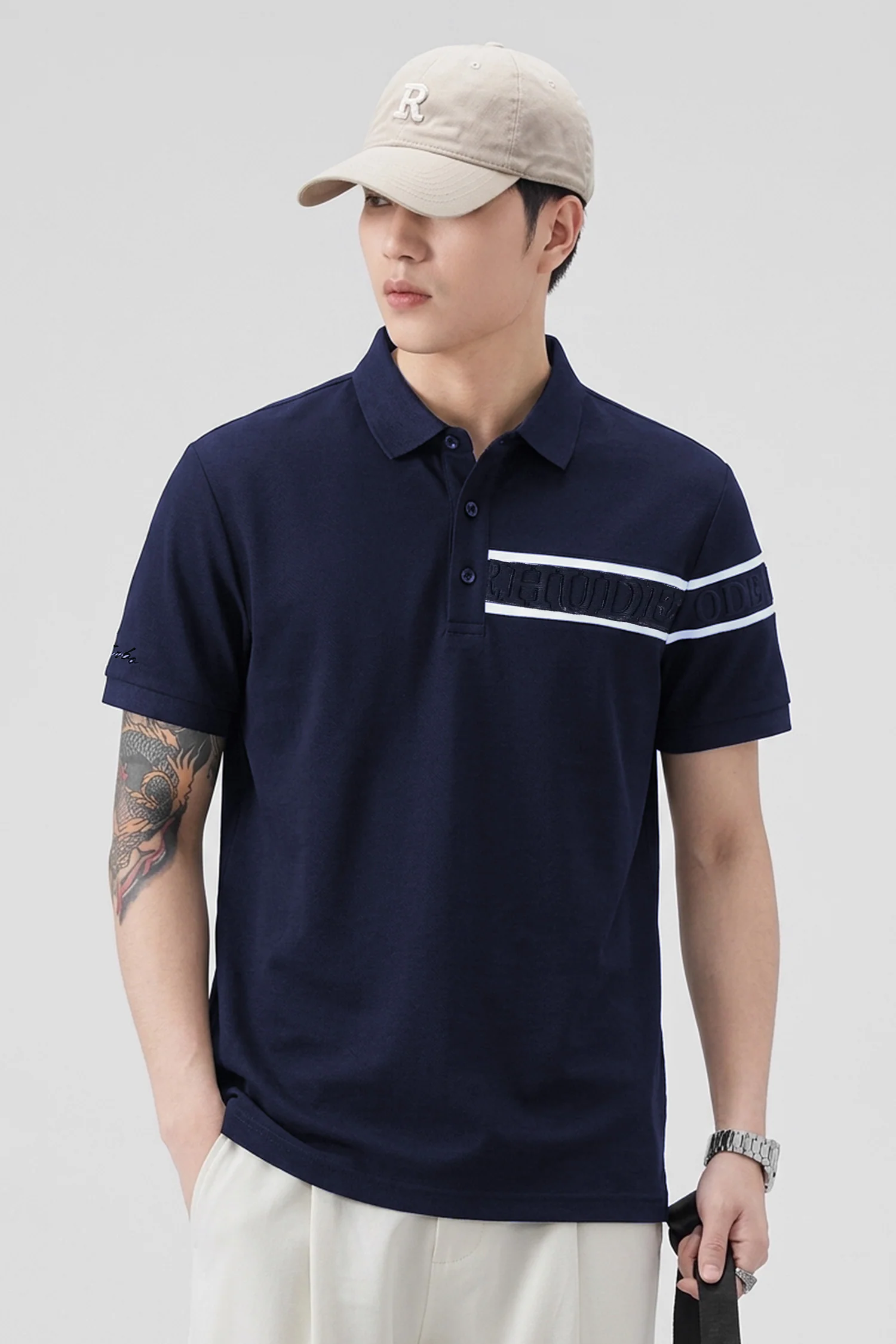 Turbo Essential Apparel Men's Polo Shirt In Navy Blue