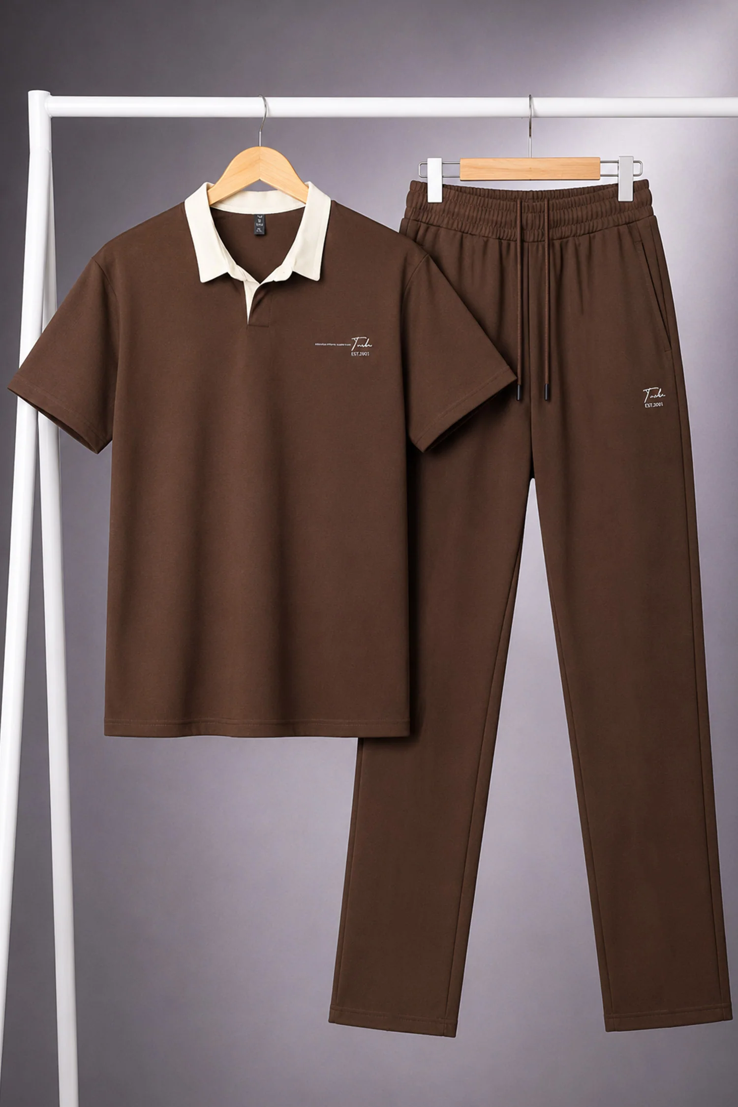 Turbo Everyday Redefining Style Men's Co-Ord Set In Brown - Image 3