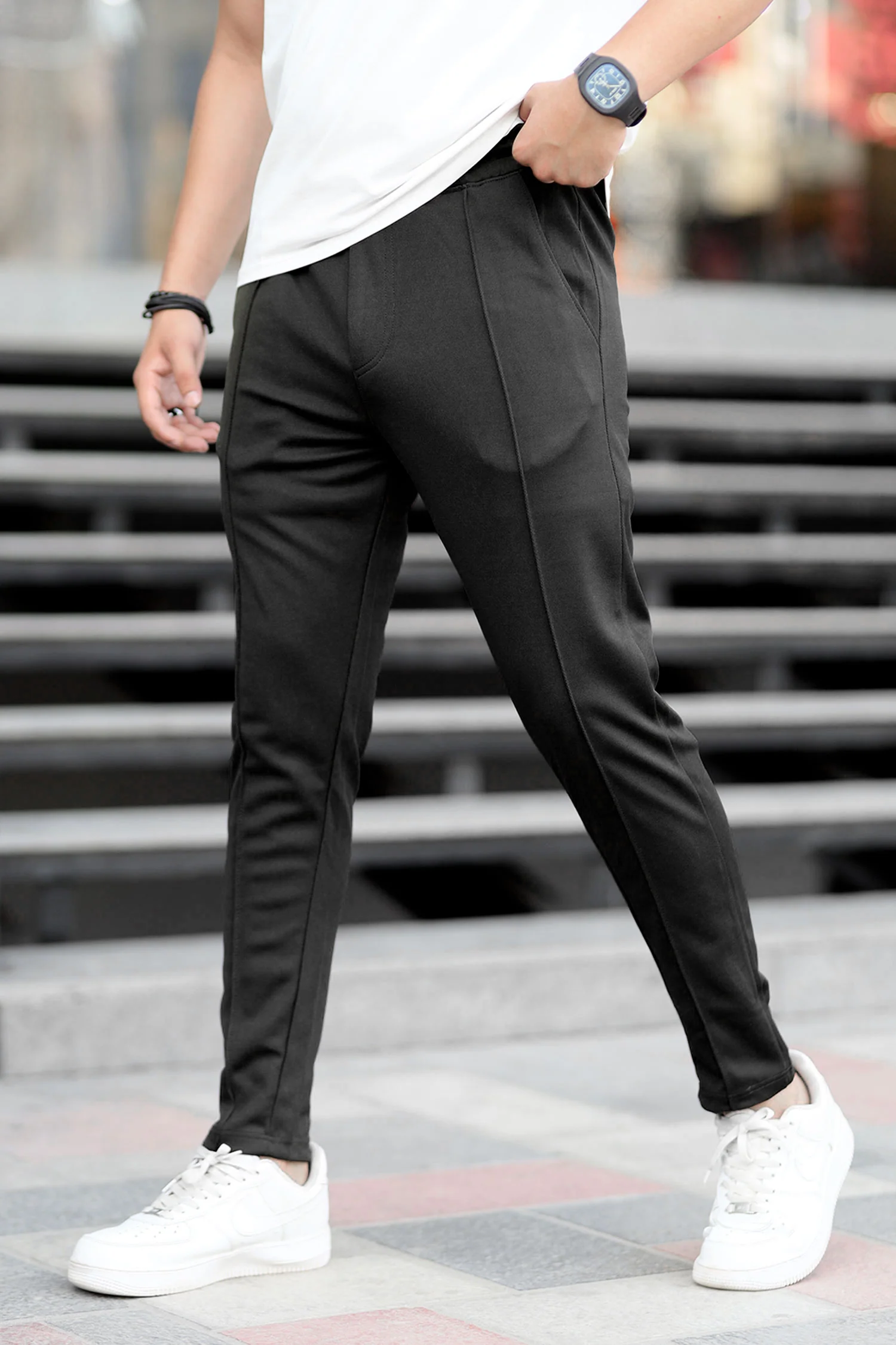 Turbo Fashion Smart Slim Fit Trouser In Black - Image 3