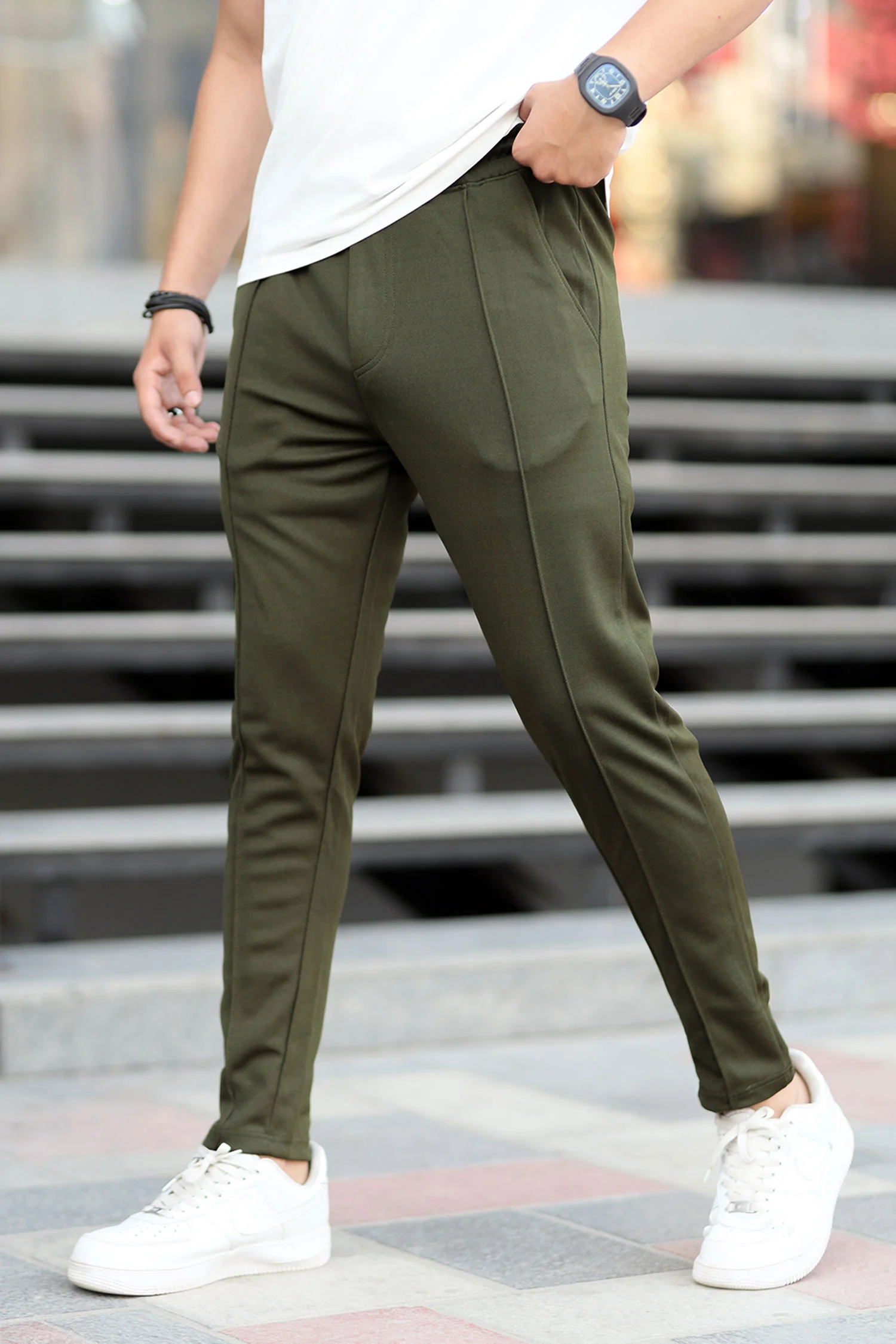 Turbo Fashion Smart Slim Fit Trouser In Olive - Image 3
