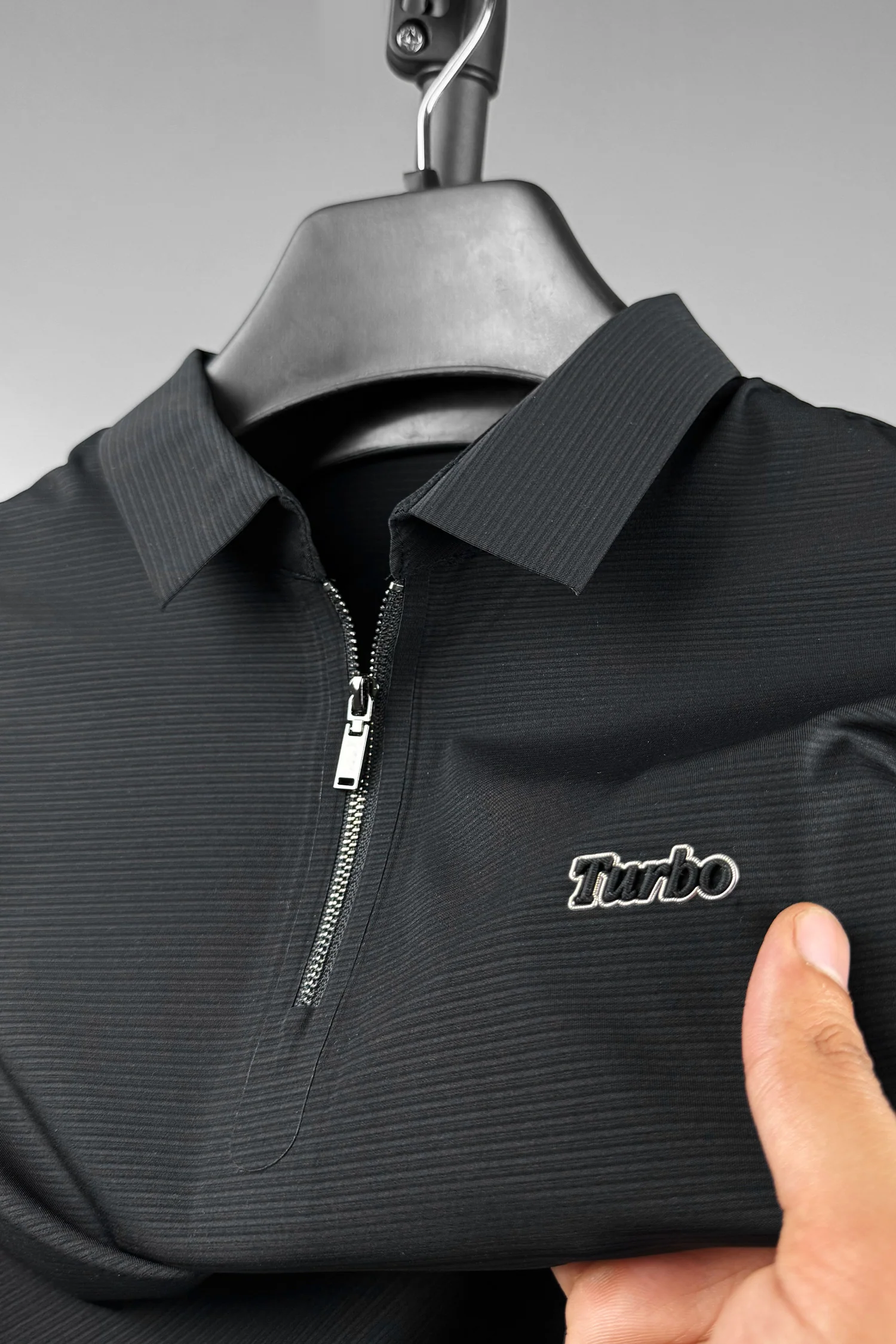 Turbo Fashion Transmission Zip Collar Men's Polo Shirt - Image 2
