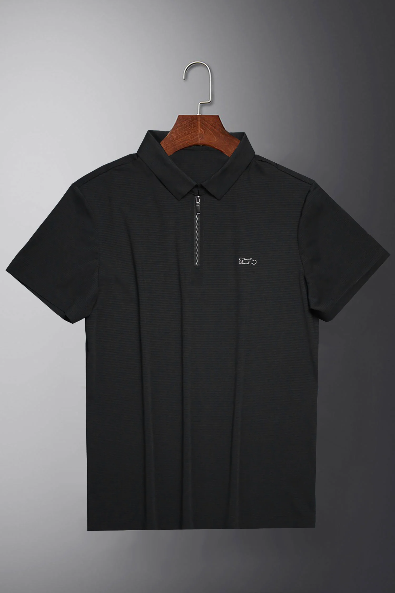 Turbo Fashion Transmission Zip Collar Men's Polo Shirt - Image 3