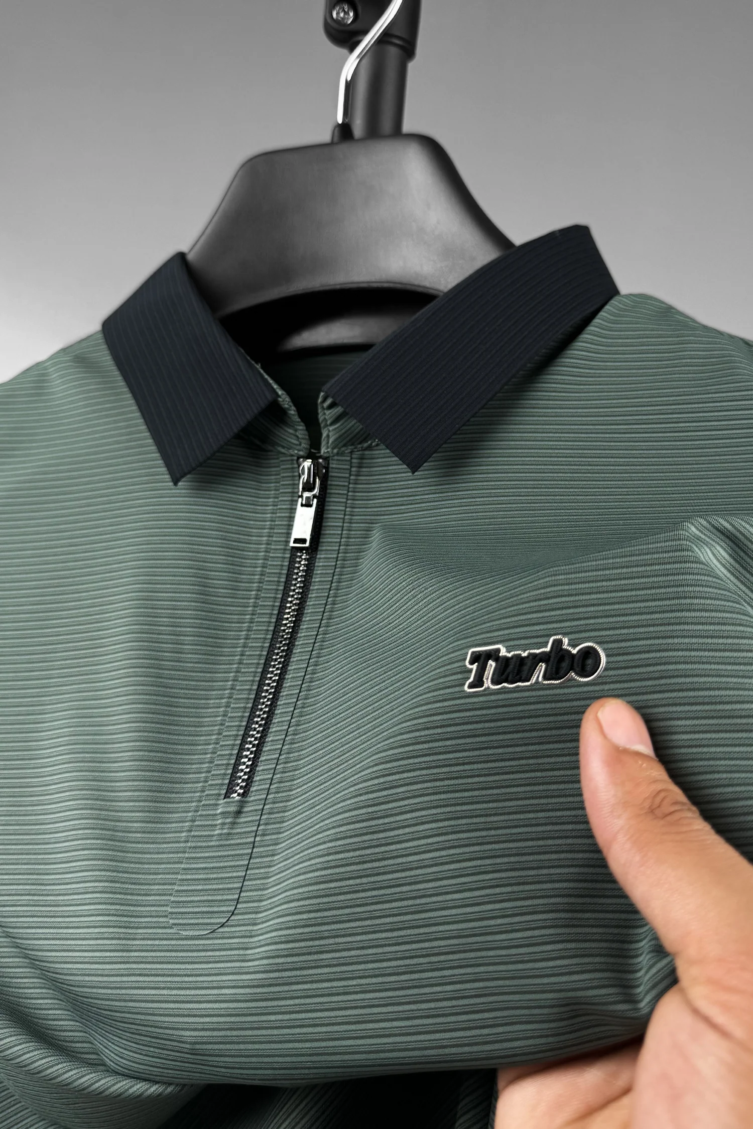 Turbo Fashion Transmission Zip Collar Men's Polo Shirt - Image 6