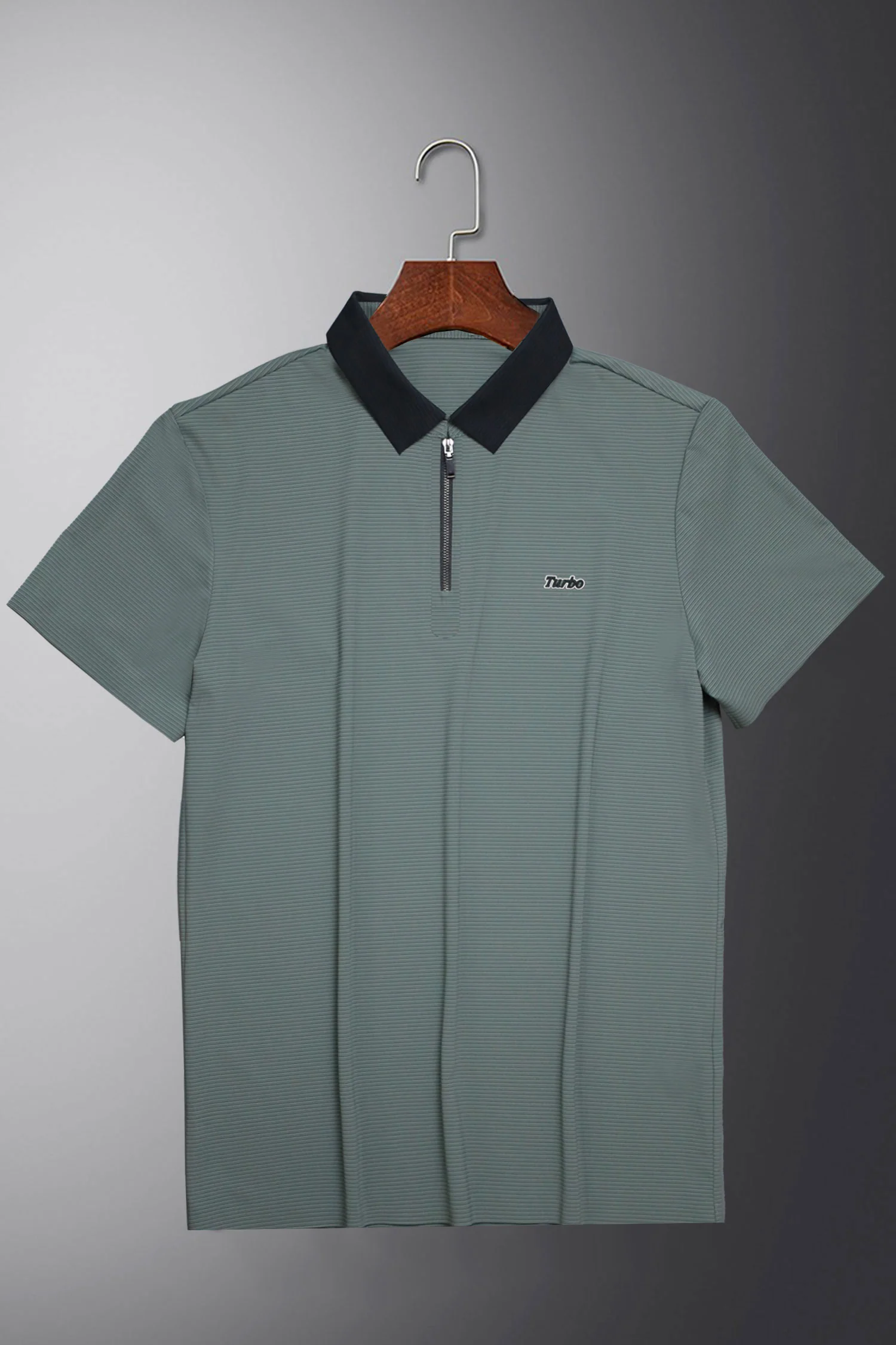 Turbo Fashion Transmission Zip Collar Men's Polo Shirt - Image 7