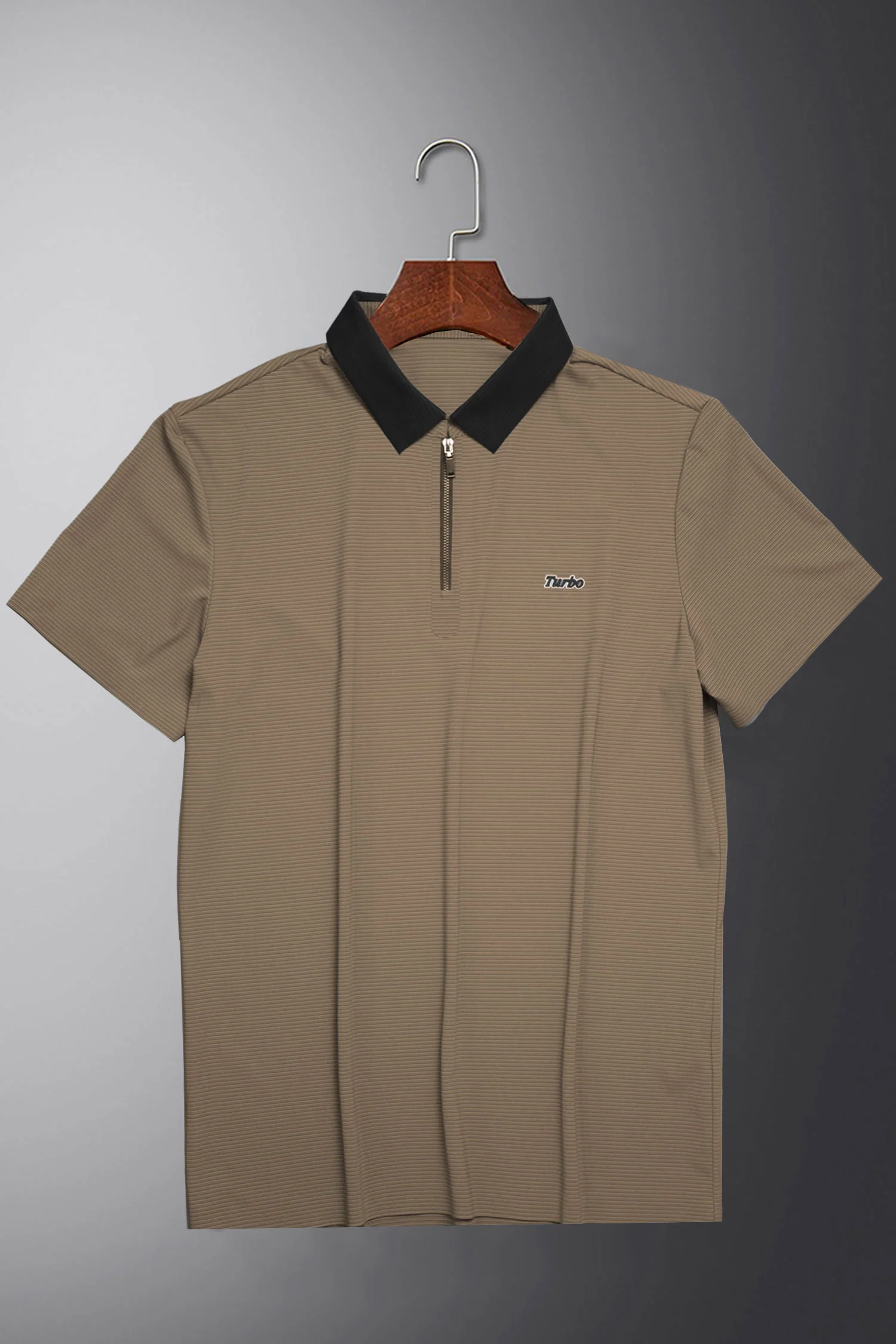 Turbo Fashion Transmission Zip Collar Men's Polo Shirt - Image 11