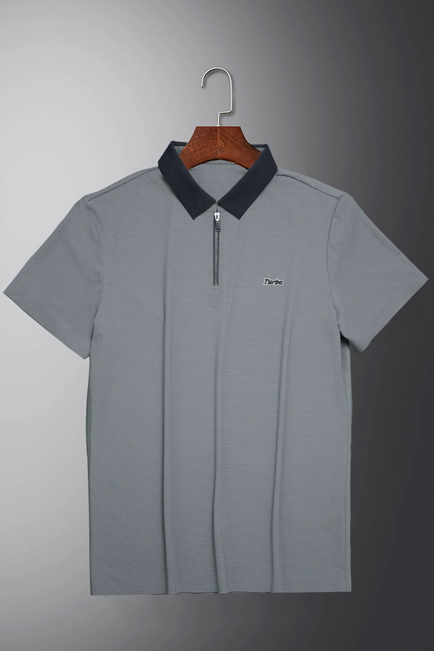 Turbo Fashion Transmission Zip Collar Men's Polo Shirt - Image 15
