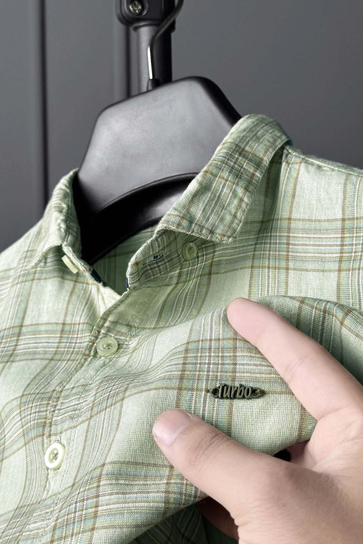 Turbo FearLess Checked Long Sleeve Cotton Casual Shirt - Image 9