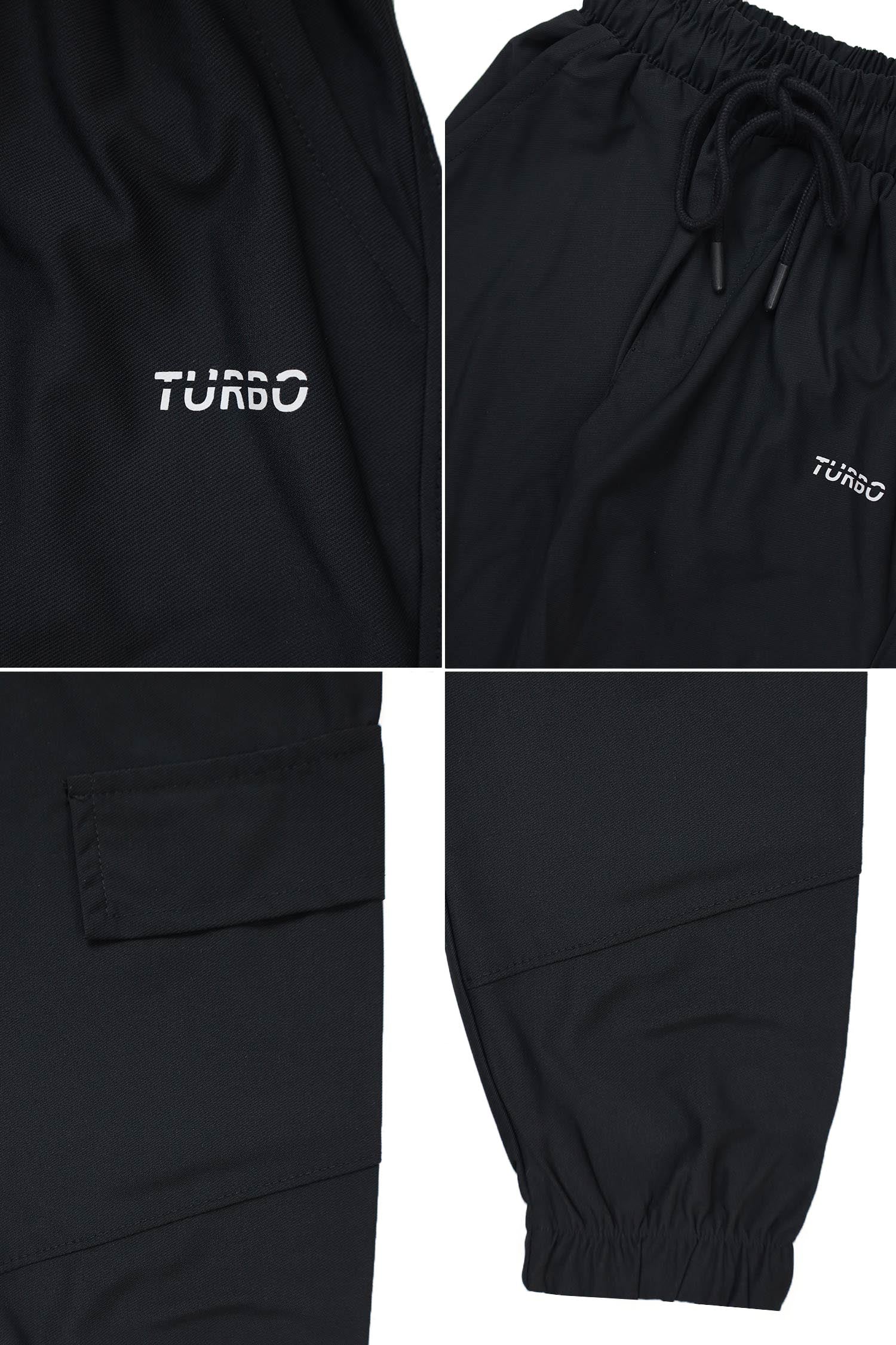 Turbo Fit Premium Micro Sportswear Kids Trousers For Boys In Black - Image 4