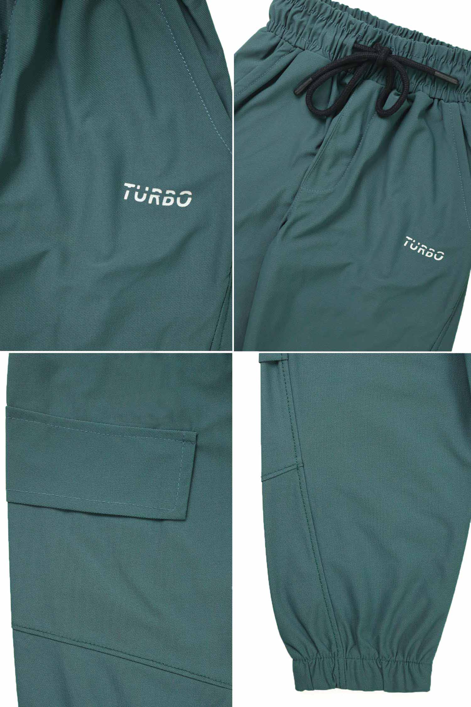 Turbo Fit Premium Micro Sportswear Kids Trousers For Boys In Green - Image 3