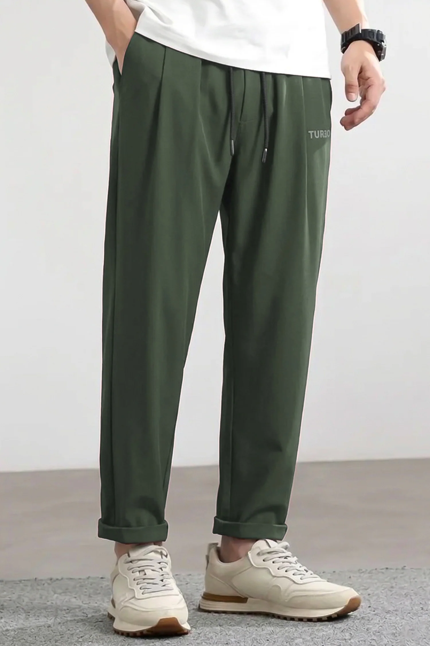 Turbo Fit Premium Micro Sportswear Trouser In Olive - Image 3