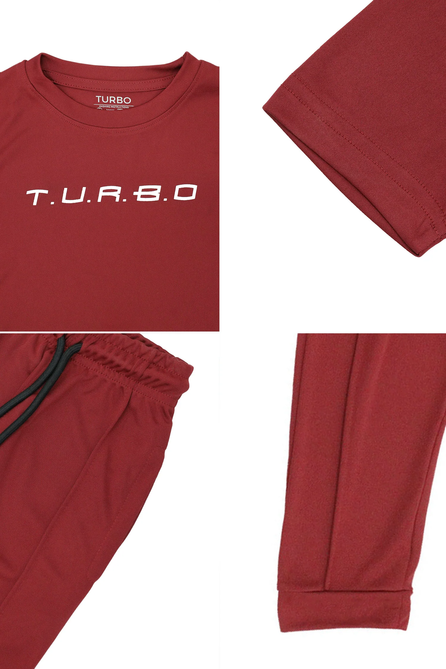 Turbo Fitness Pro Activity Younger Kids Tracksuit In Maroon - Image 3