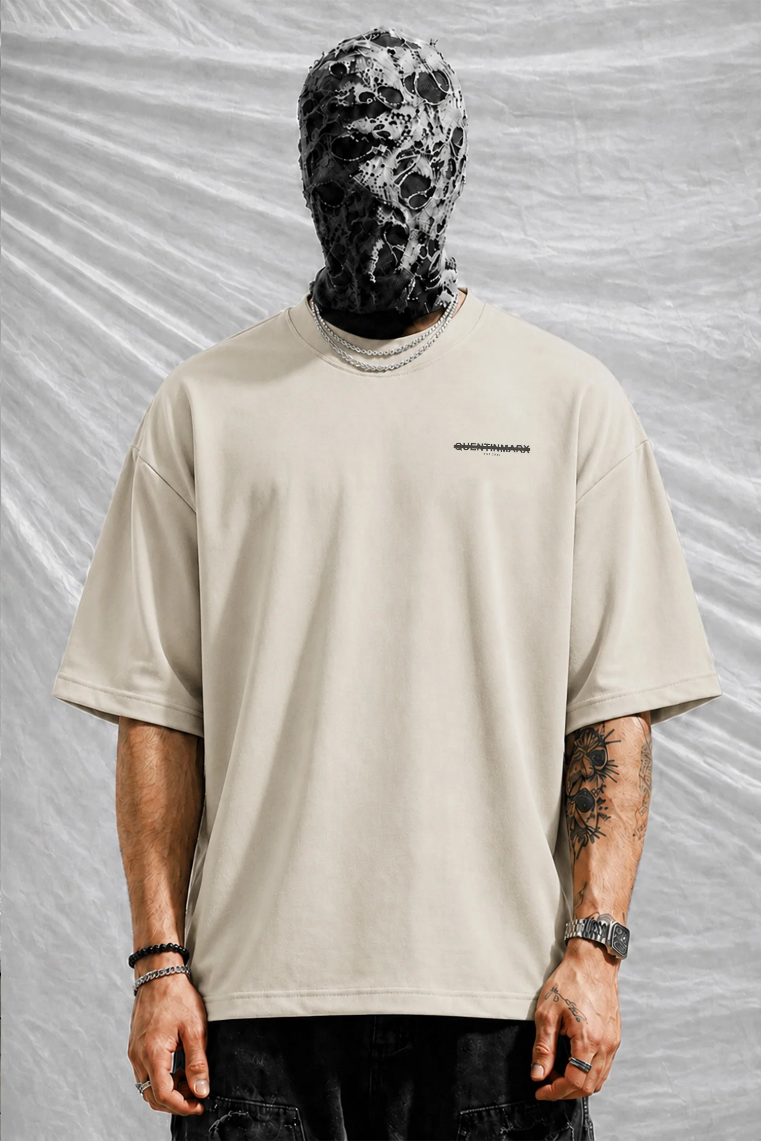 Turbo Forever Striving Oversize Men's Tee In Beige