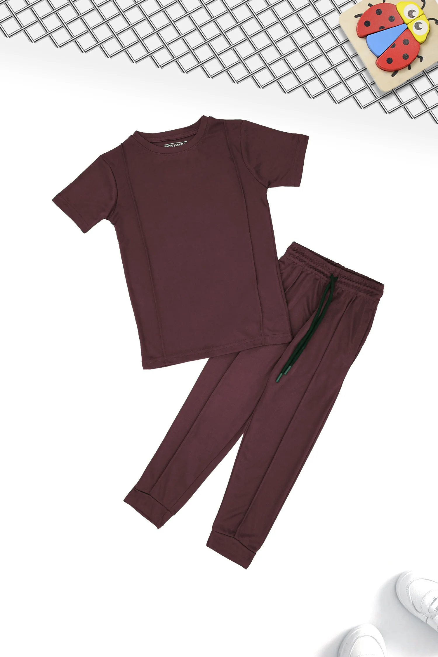 Turbo Front Line Younger Kids Tracksuit In Maroon - Image 2