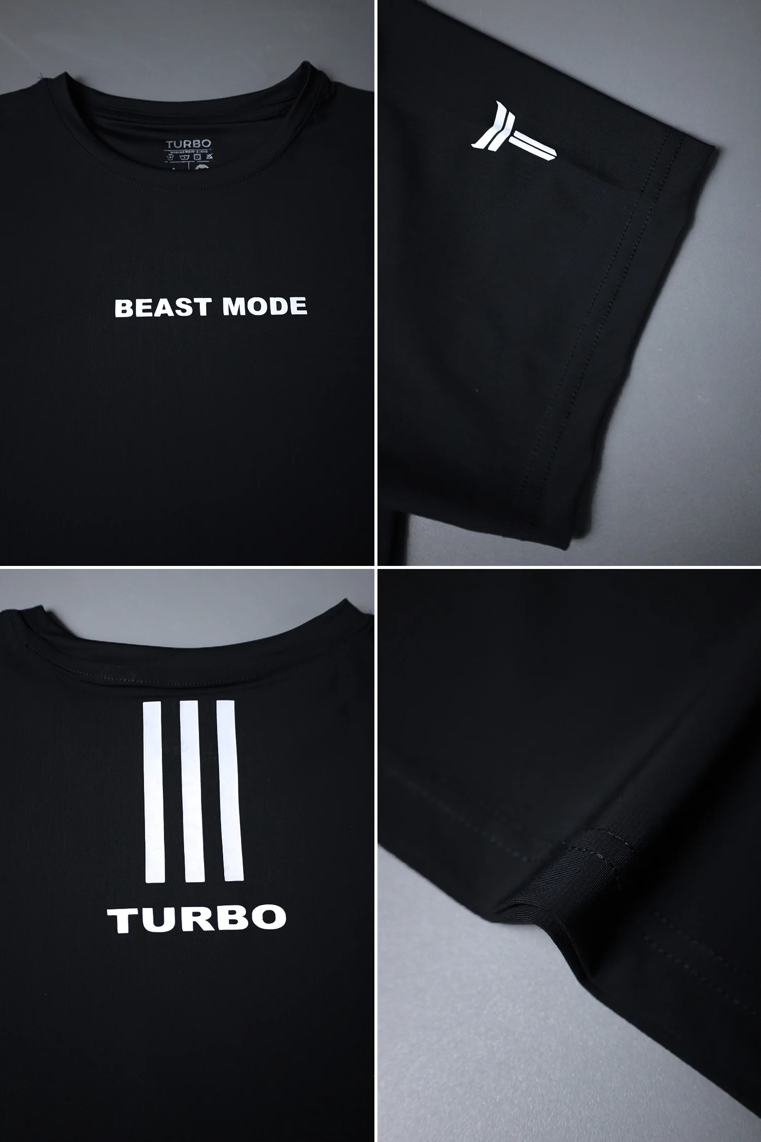 Turbo Gym Apparel Beast Mode Dry-Fit Tee In Black - Image 4