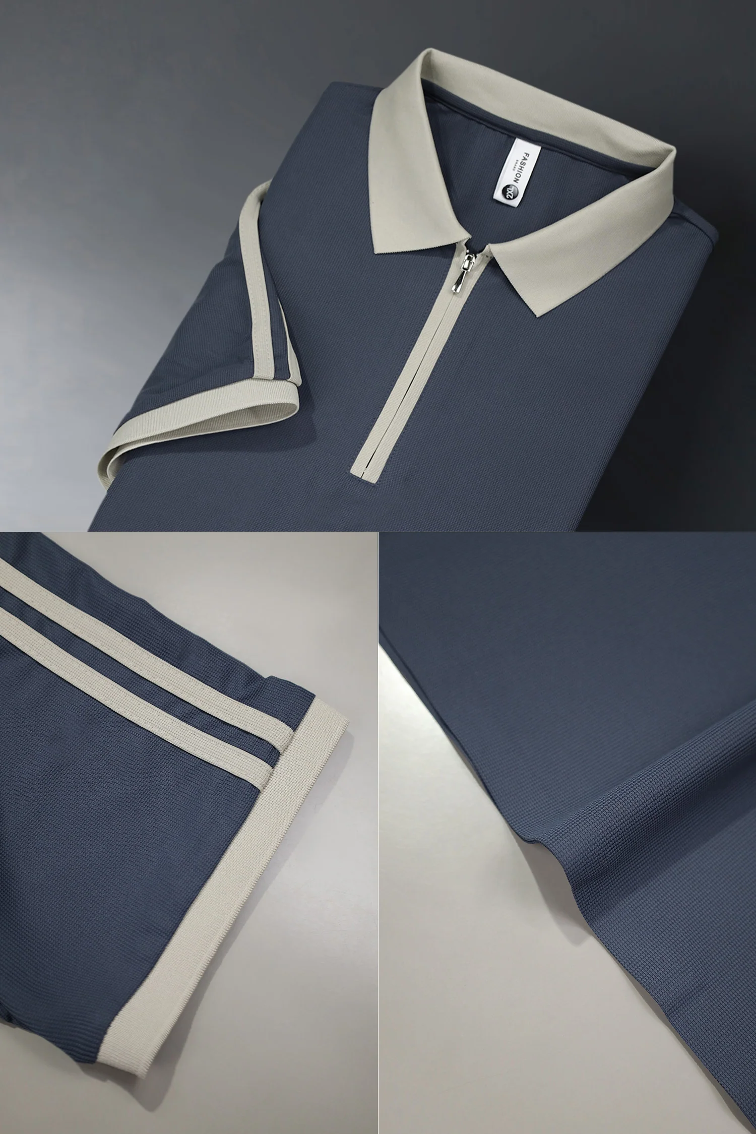 Turbo Half-Zipper Closure Style Men's Polo Shirt - Image 16