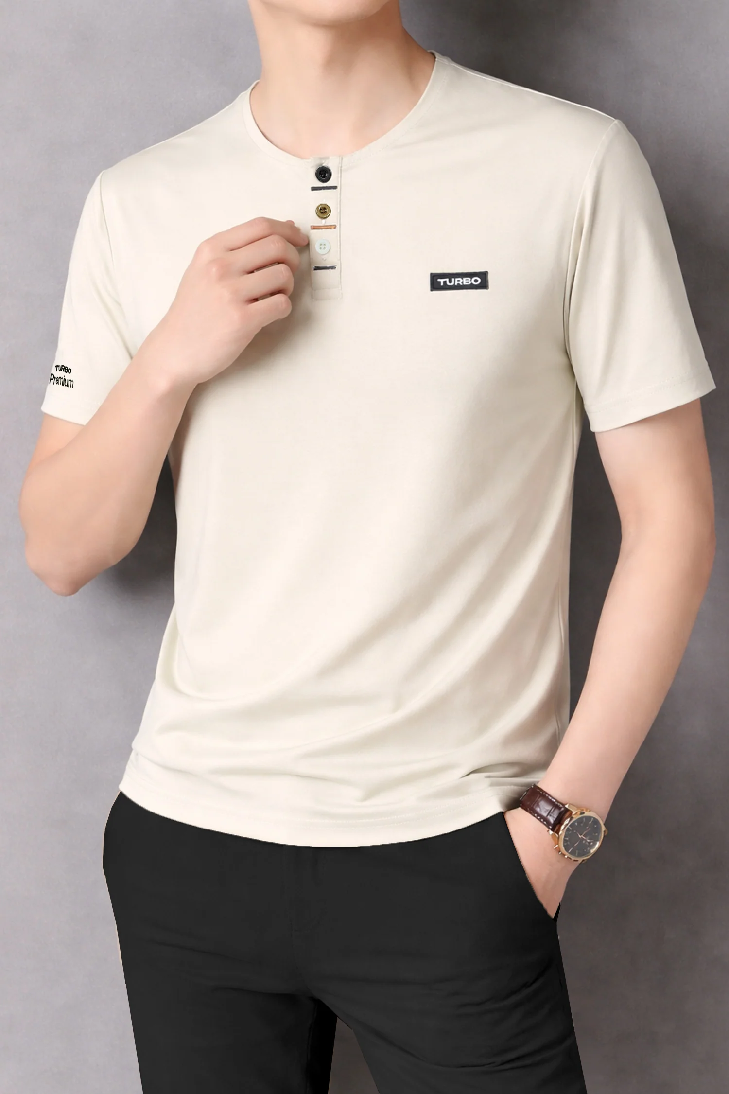Turbo Henley Neckline Men's Tee* - Image 10