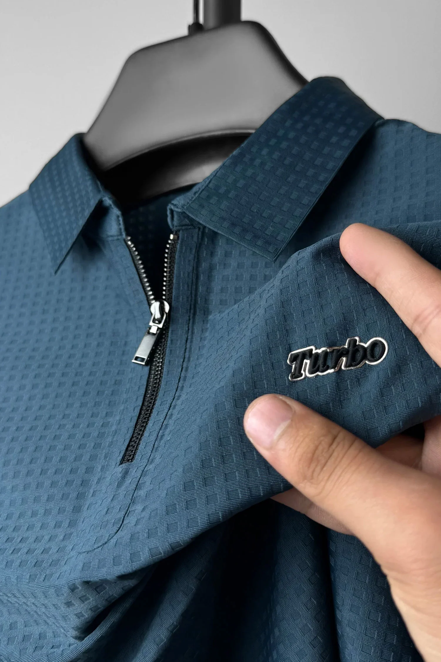 Turbo Holiday Outfit Stitchless Zip Style Men's Polo Shirt - Image 8