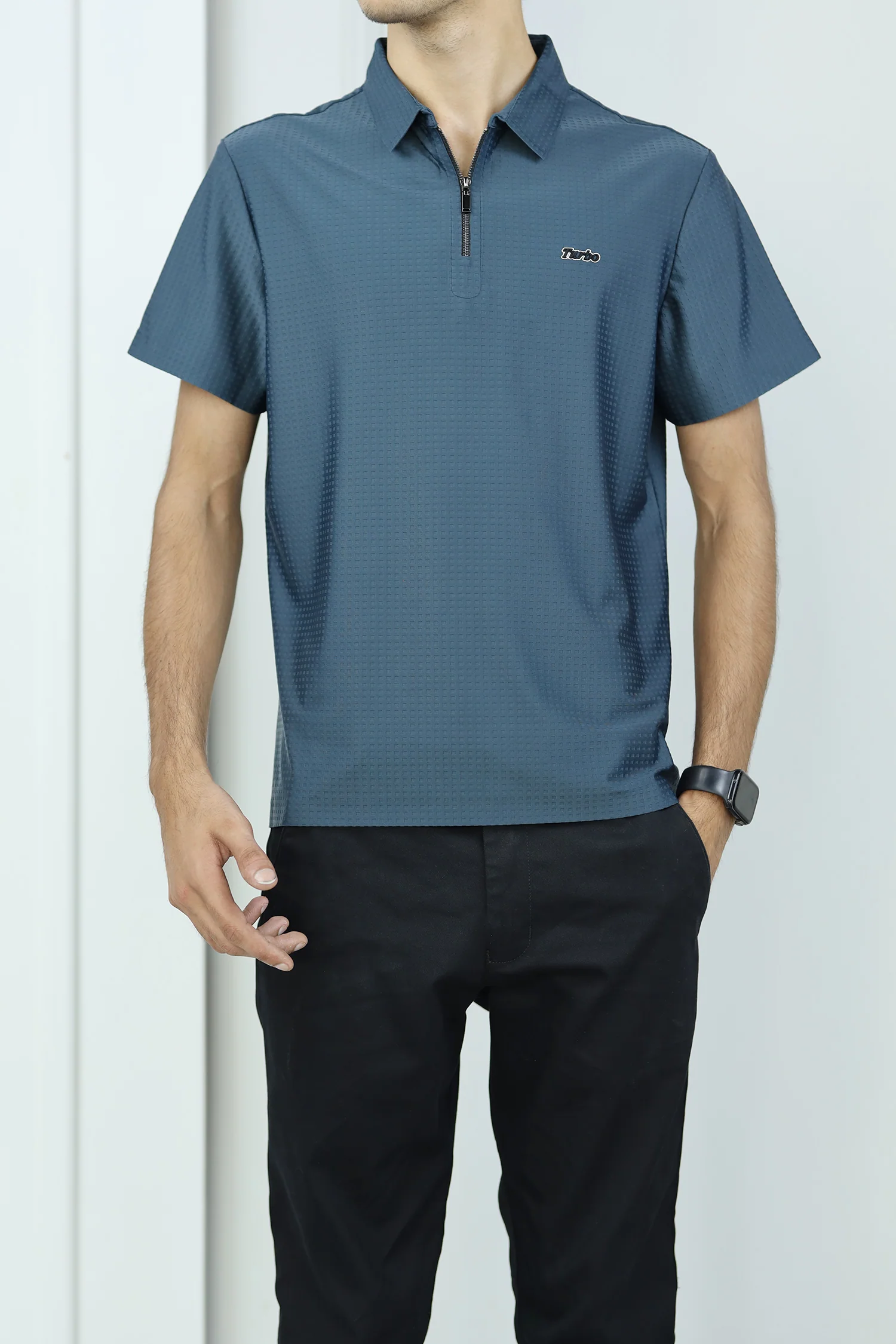 Turbo Holiday Outfit Stitchless Zip Style Men's Polo Shirt - Image 4
