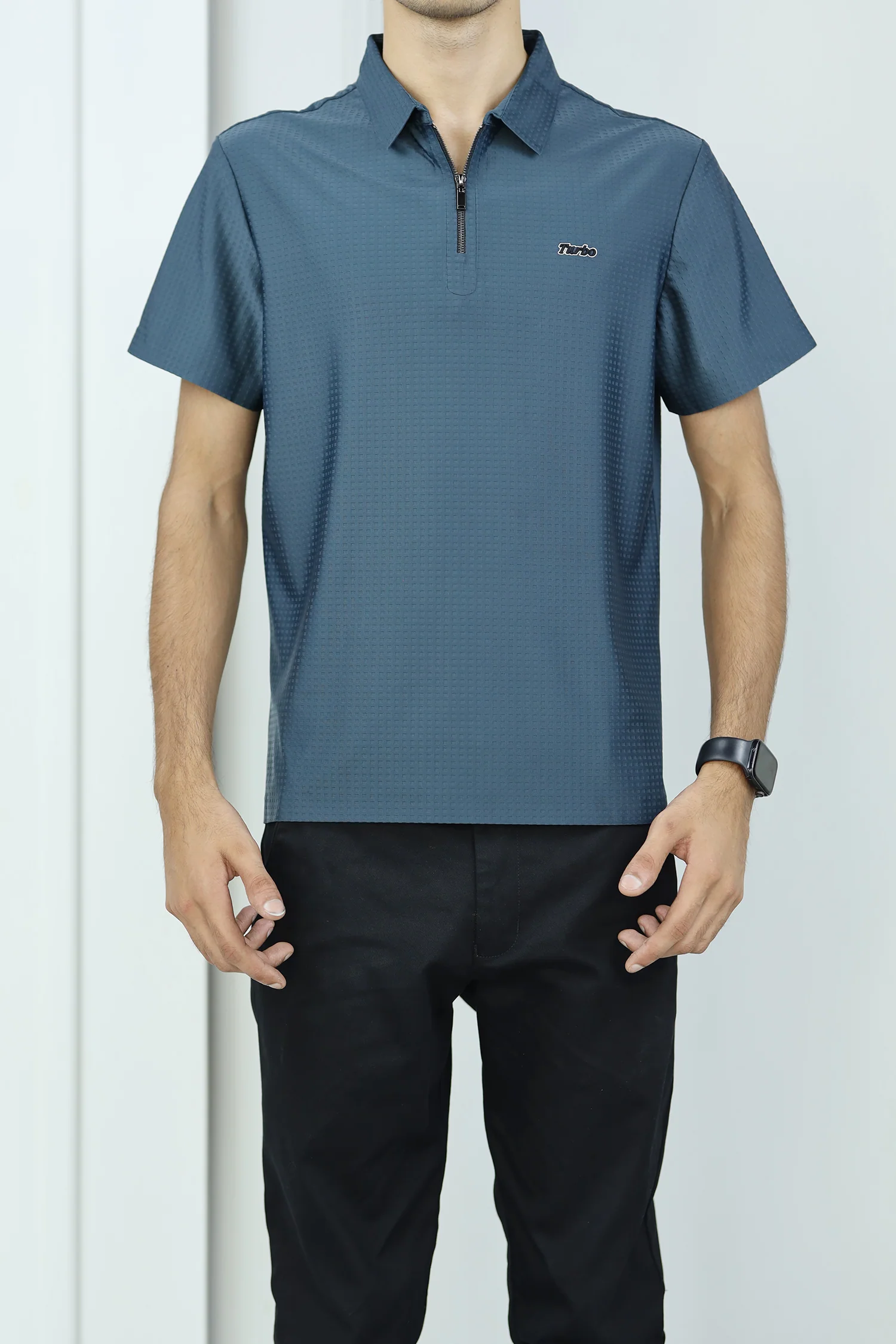 Turbo Holiday Outfit Stitchless Zip Style Men's Polo Shirt - Image 5