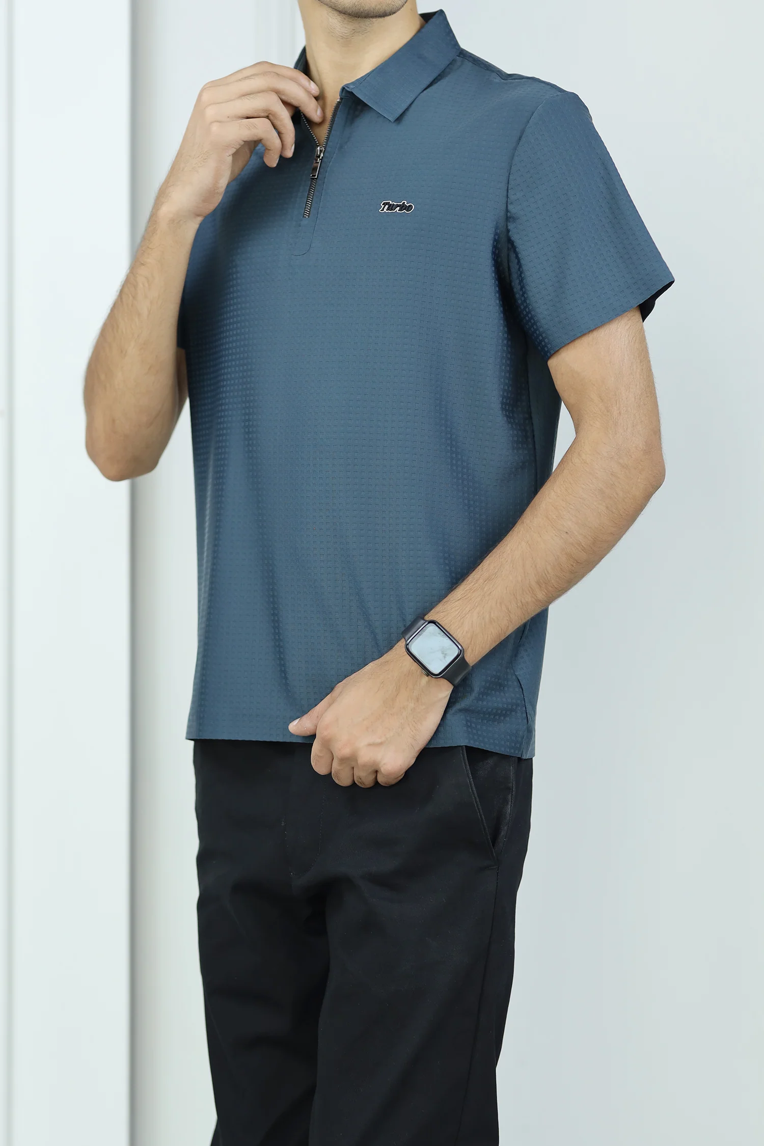 Turbo Holiday Outfit Stitchless Zip Style Men's Polo Shirt - Image 6
