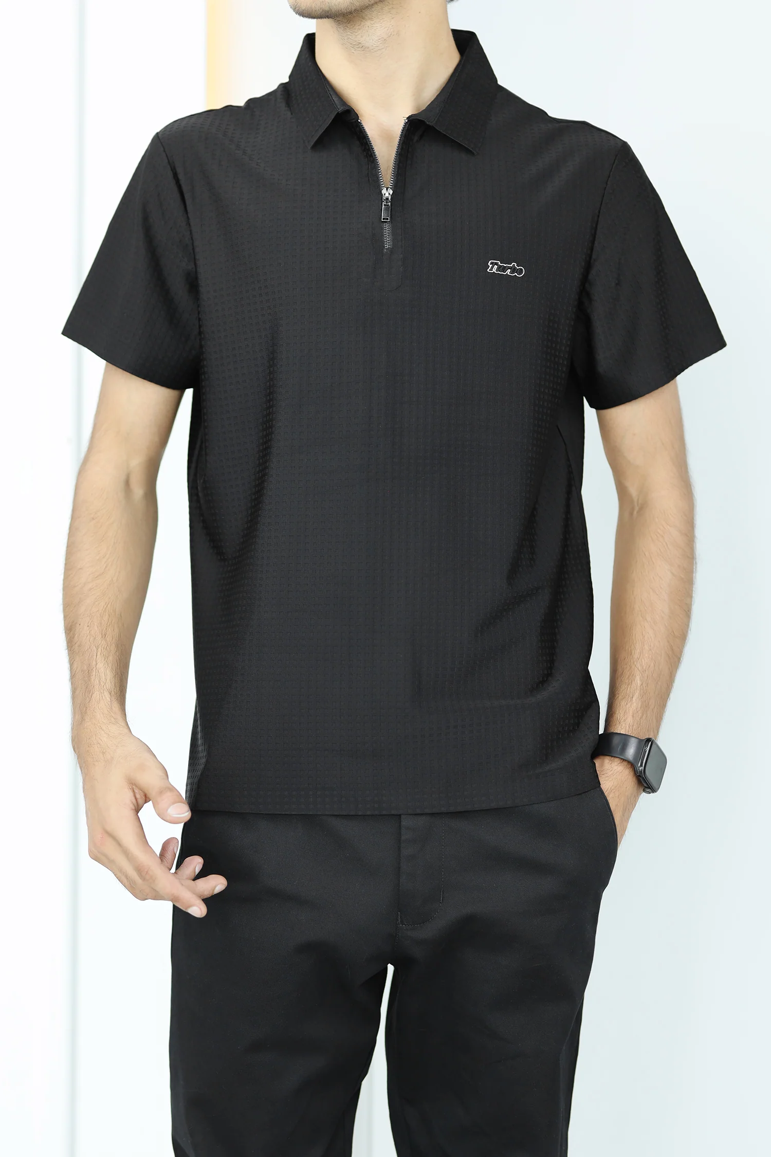 Turbo Holiday Outfit Stitchless Zip Style Men's Polo Shirt - Image 7