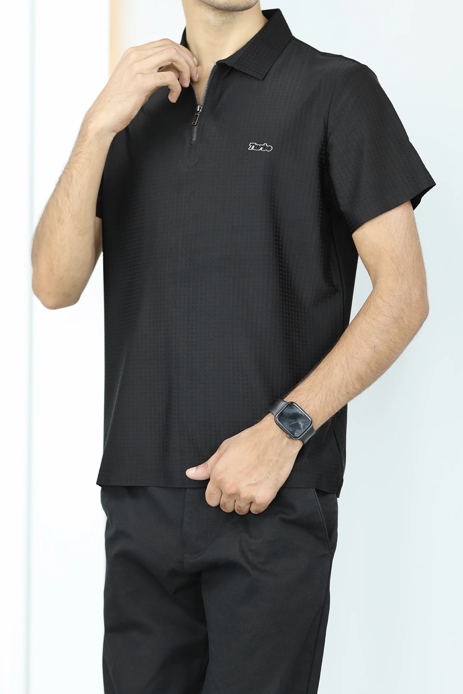Turbo Holiday Outfit Stitchless Zip Style Men's Polo Shirt - Image 8