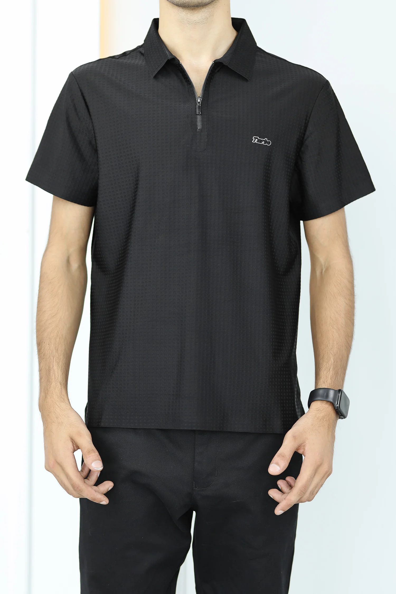 Turbo Holiday Outfit Stitchless Zip Style Men's Polo Shirt - Image 9