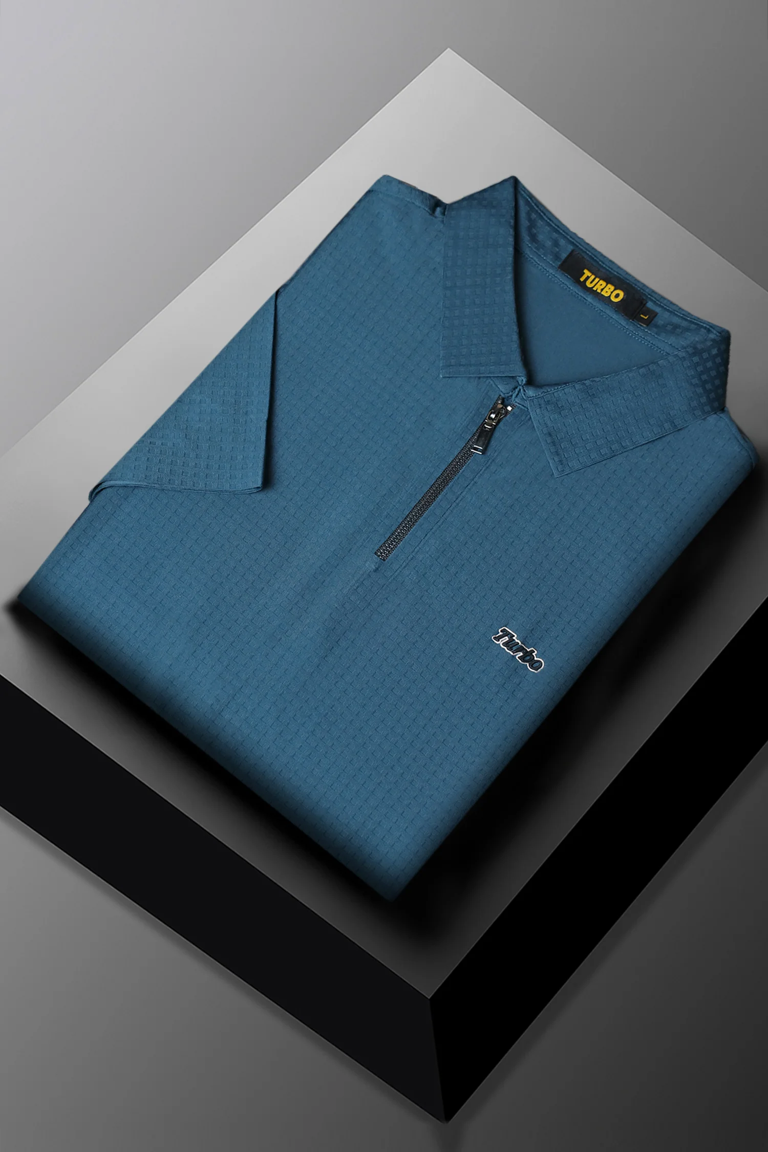 Turbo Holiday Outfit Stitchless Zip Style Men's Polo Shirt In Zink - Image 4