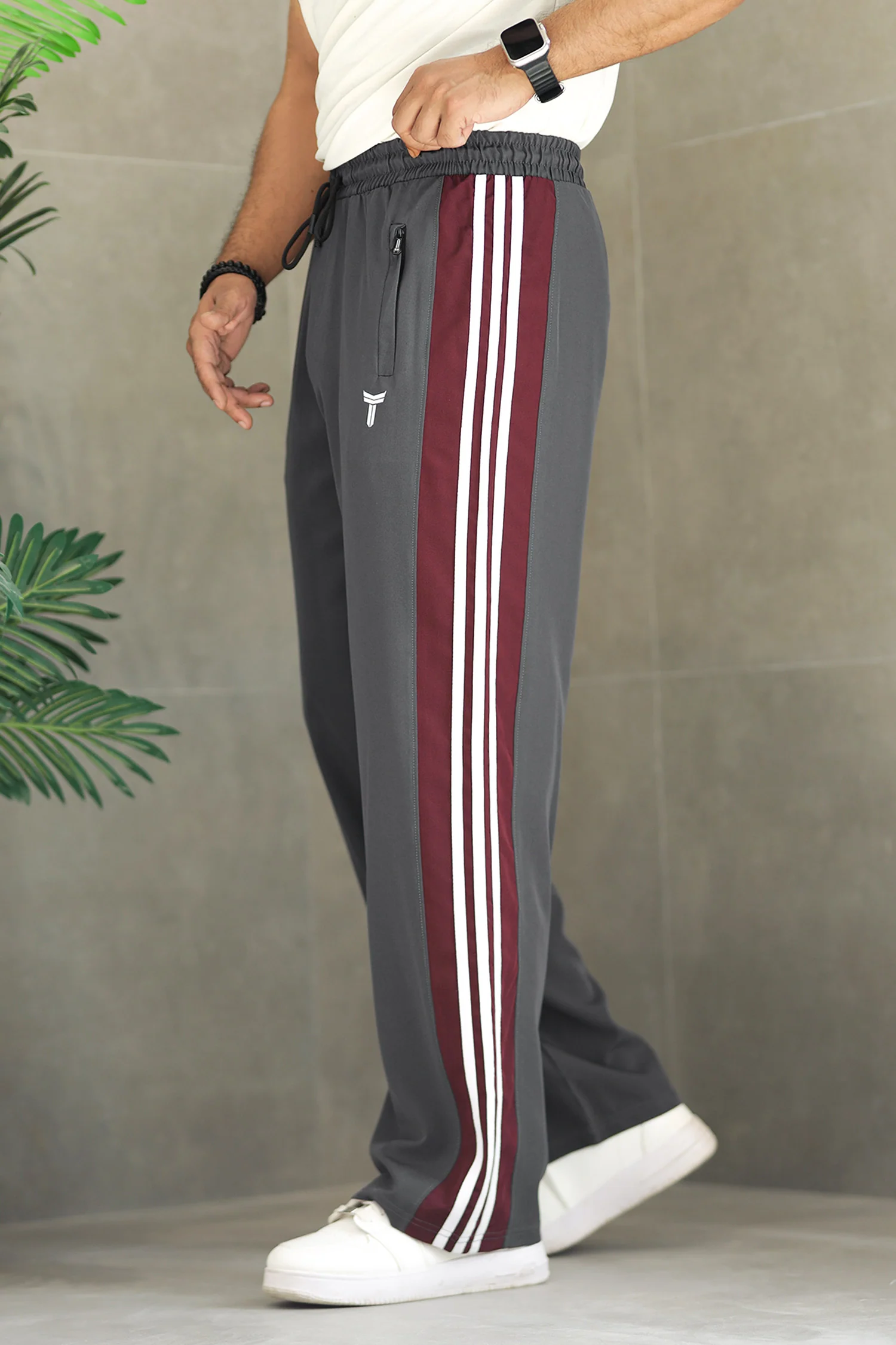 Turbo Hypemode Side Striped Men's Trouser In Dark Grey - Image 3