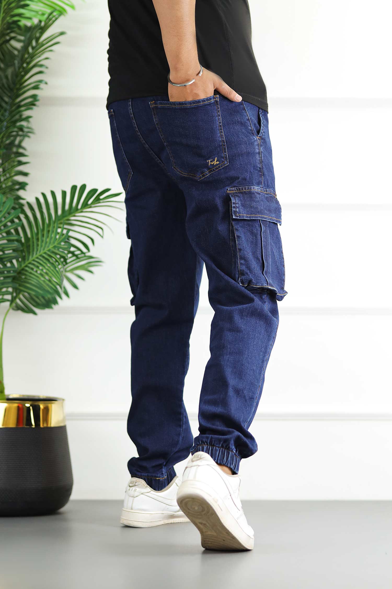 Turbo Jogging Pantalon Regular Homme Denim Jeans In Dark Navy - Image 2