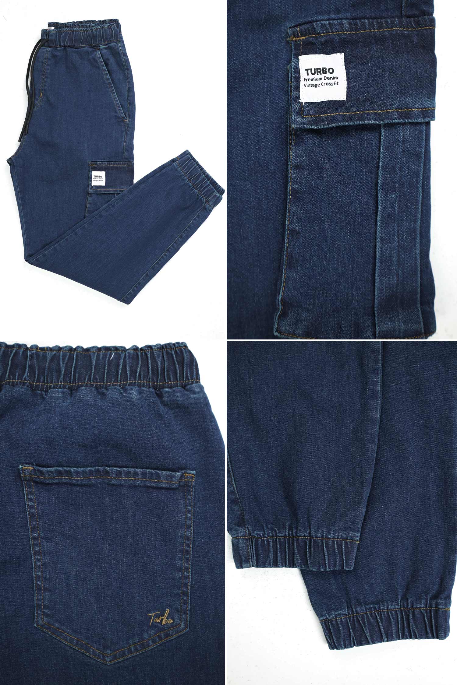 Turbo Jogging Pantalon Regular Homme Denim Jeans In Dark Navy - Image 3