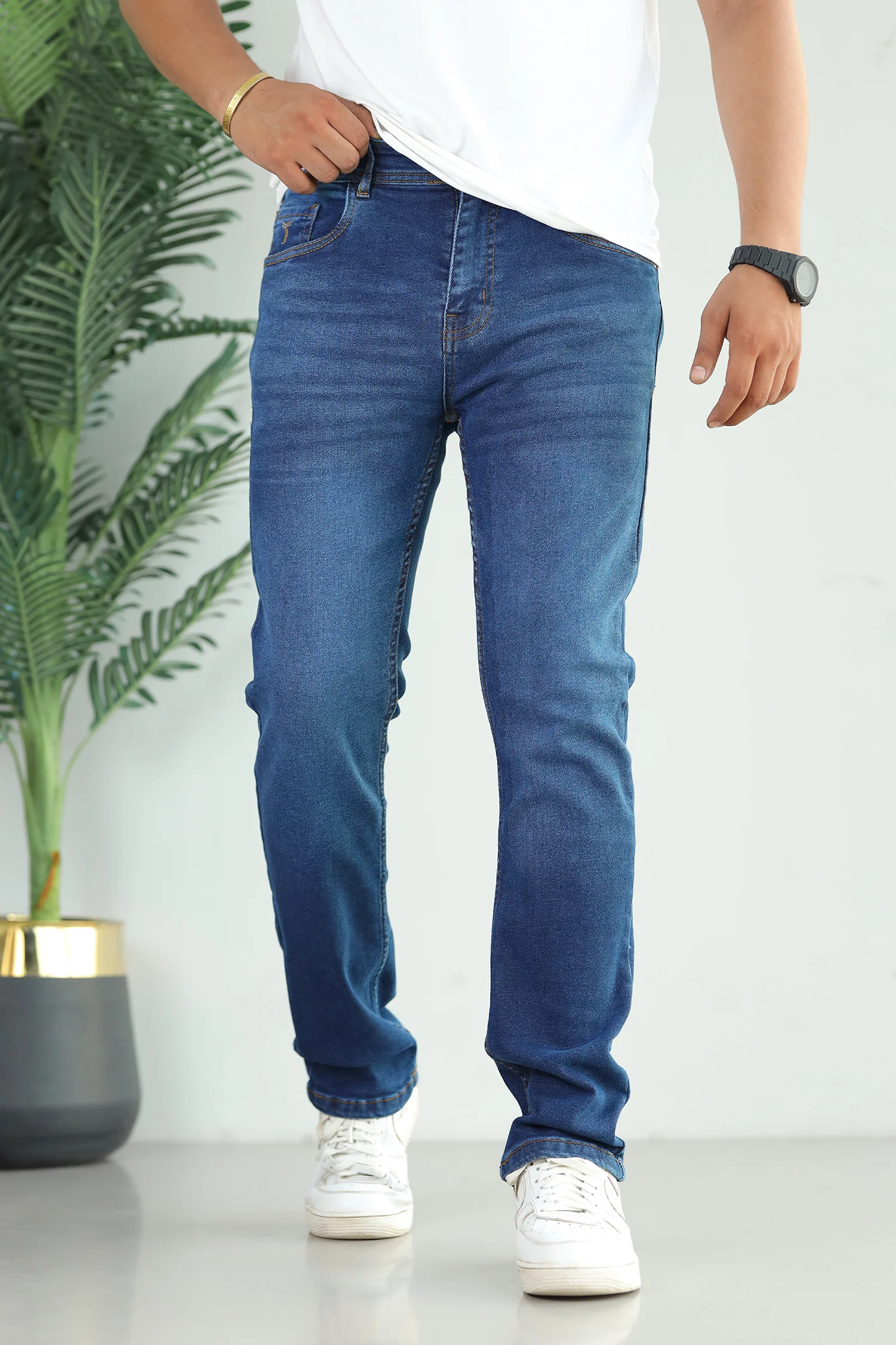 Turbo Kinetic-Move Tech Slim Fit Jeans In Navy Blue - Image 2
