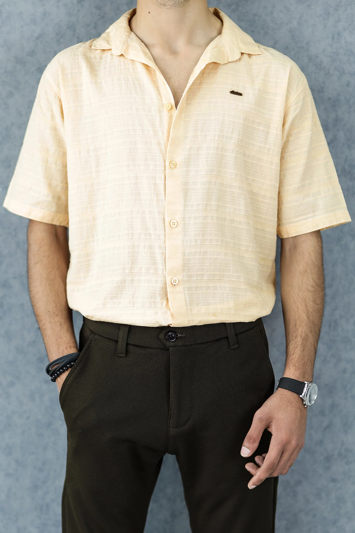 Turbo Knit Craft Crochet Casual Shirt In Light Skin - Image 3