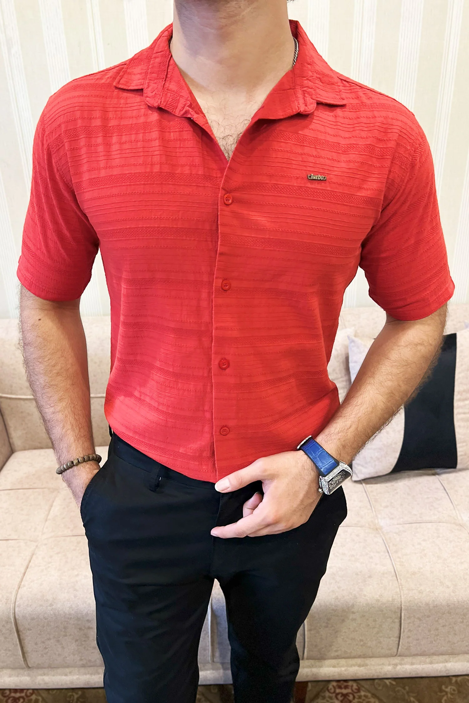 Turbo Knit Craft Crochet Casual Shirt - Image 10