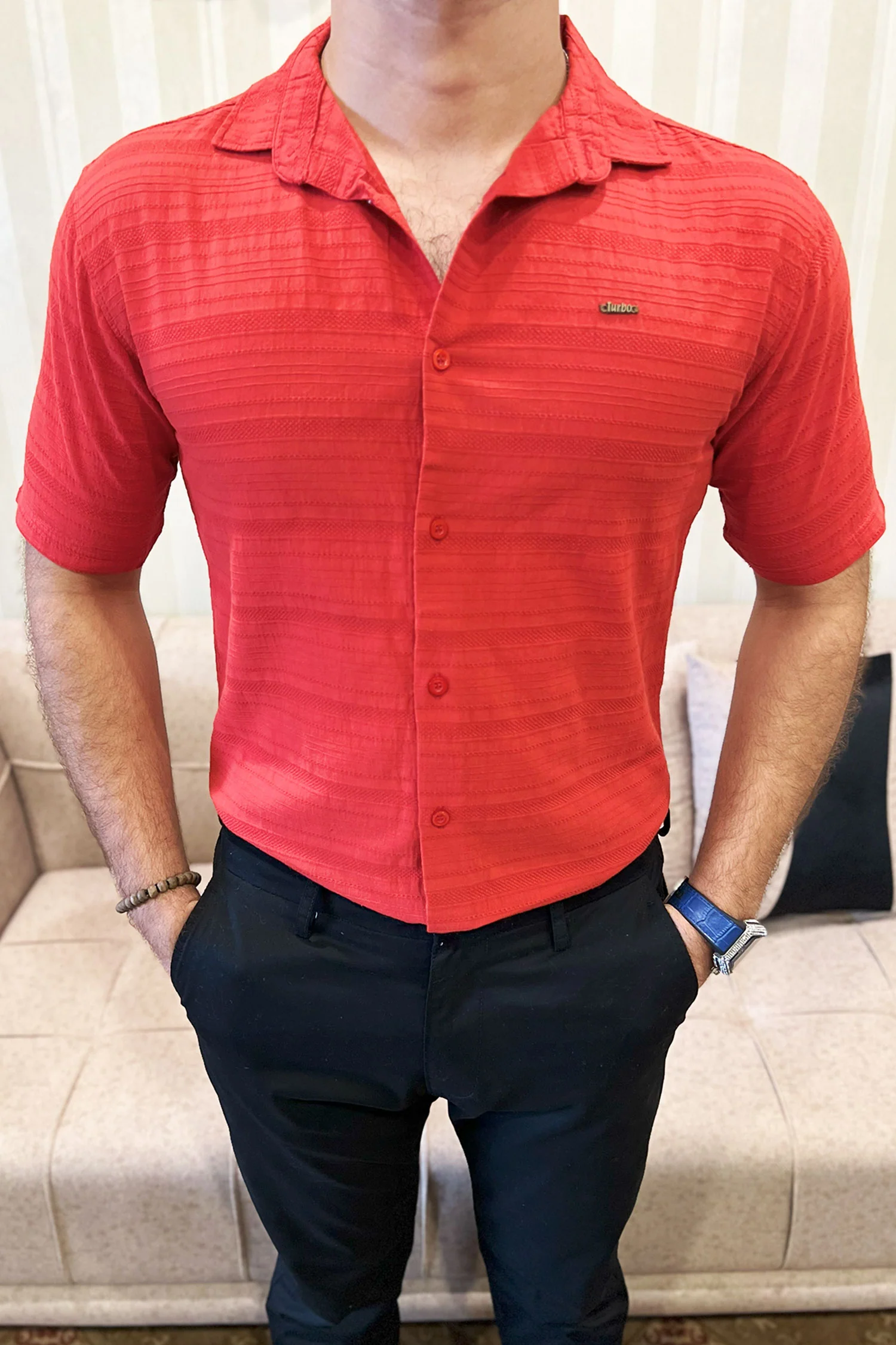 Turbo Knit Craft Crochet Casual Shirt - Image 9