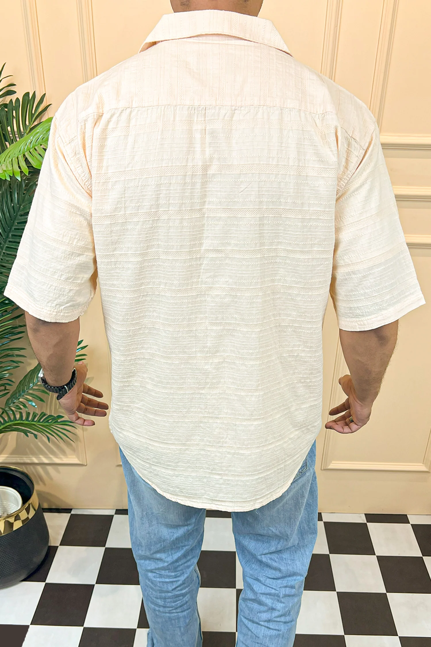 Turbo Knit Craft Crochet Casual Shirt In Light Skin - Image 4