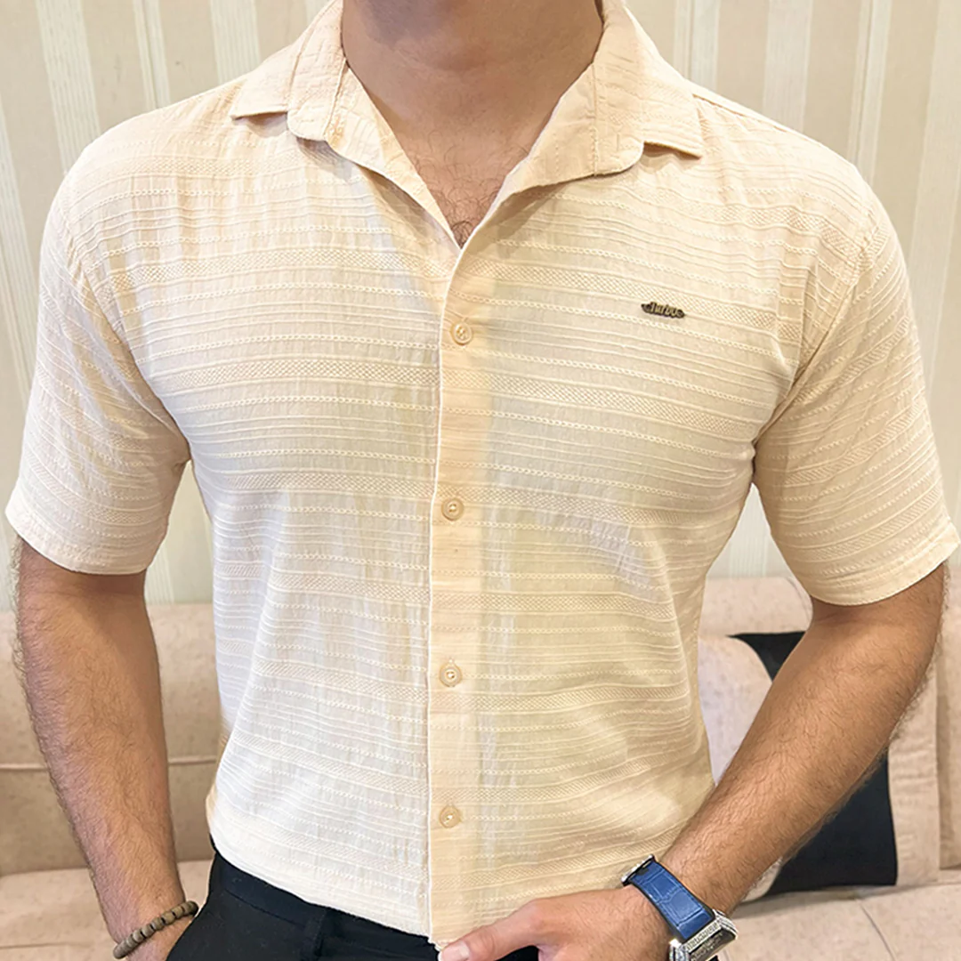 Turbo Knit Craft Crochet Casual Shirt In Light Skin - Image 5