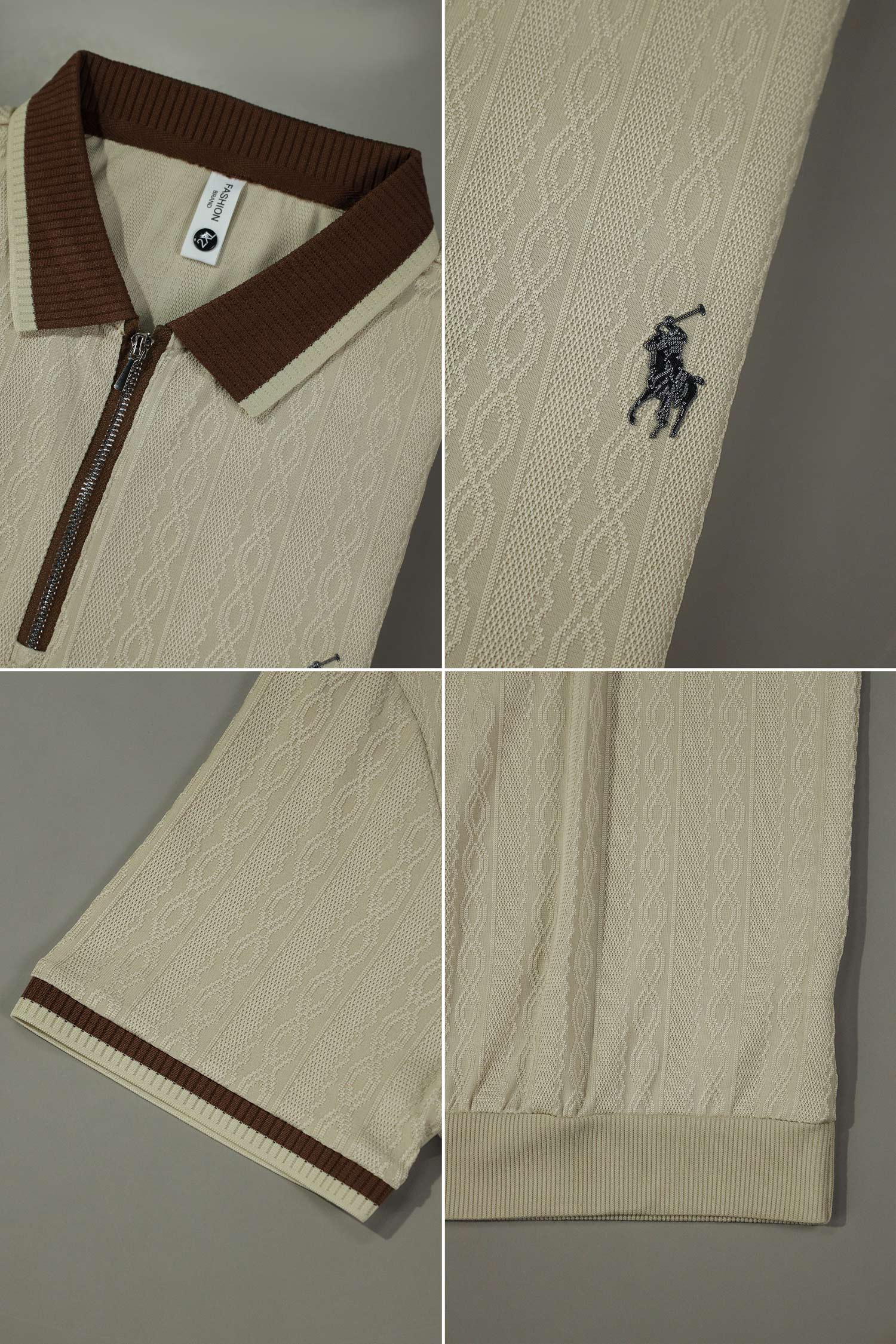 Turbo Knitted Quarter-Zip Polo Shirt - Image 12