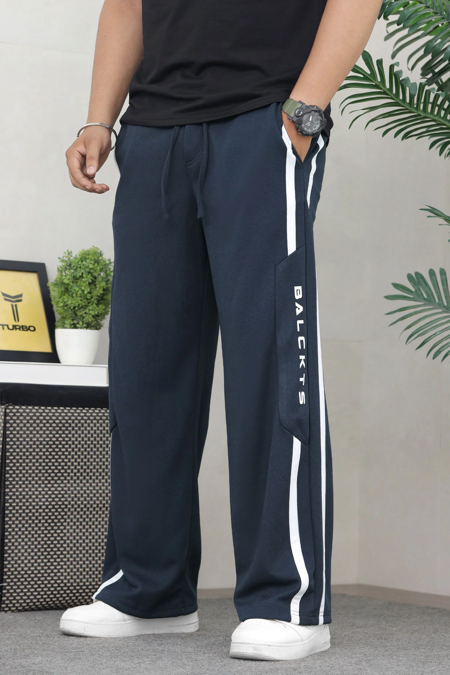 Turbo Knitted Wide-Leg Loose Bottom Trouser