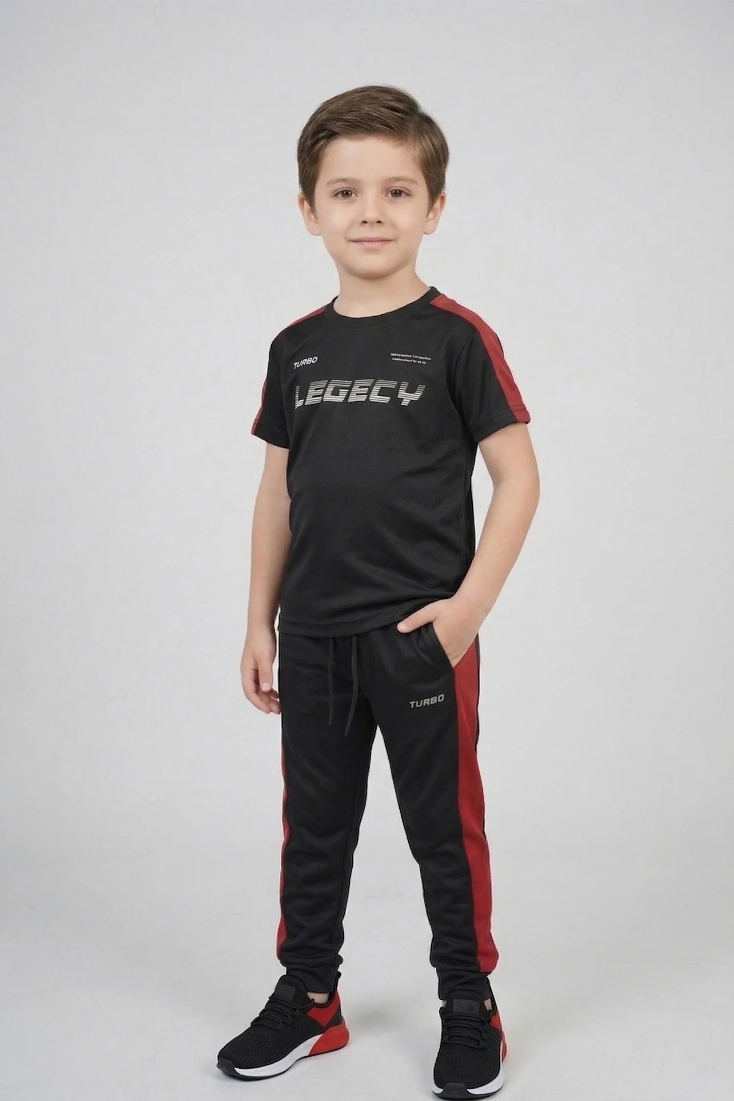 Turbo Legecy Contrasting Stripes Younger Kids Co-Ord Set - Image 7