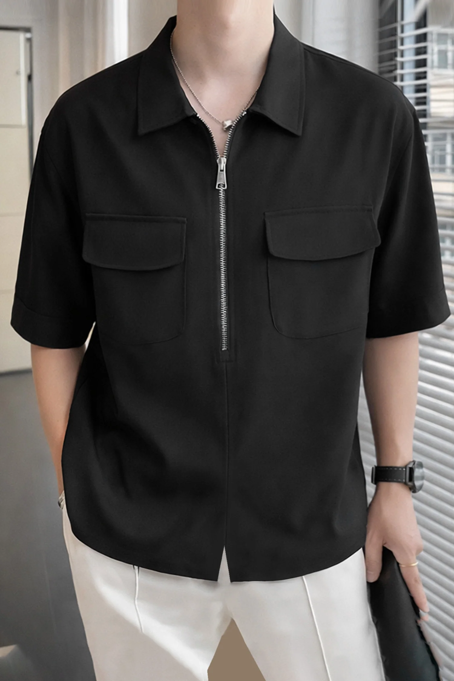 Turbo Long Zip Style Men's Polo T-Shirt - Image 7