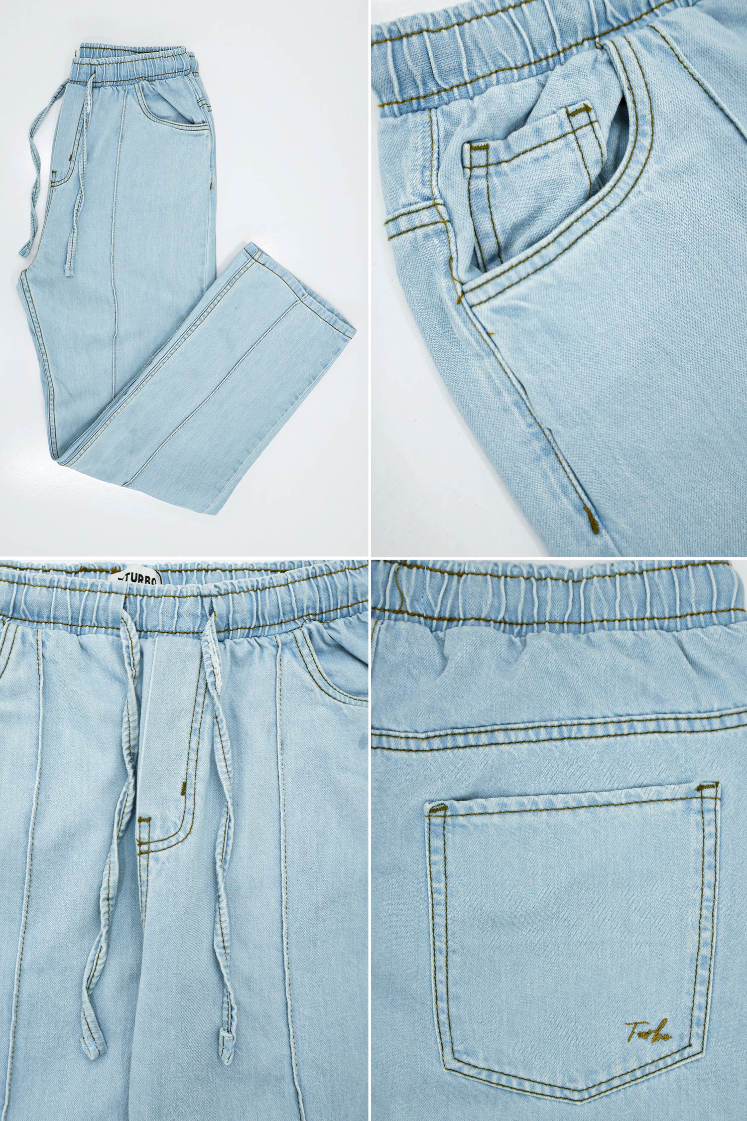 Turbo Loose Bottom Front Line Denim Jeans - Image 12