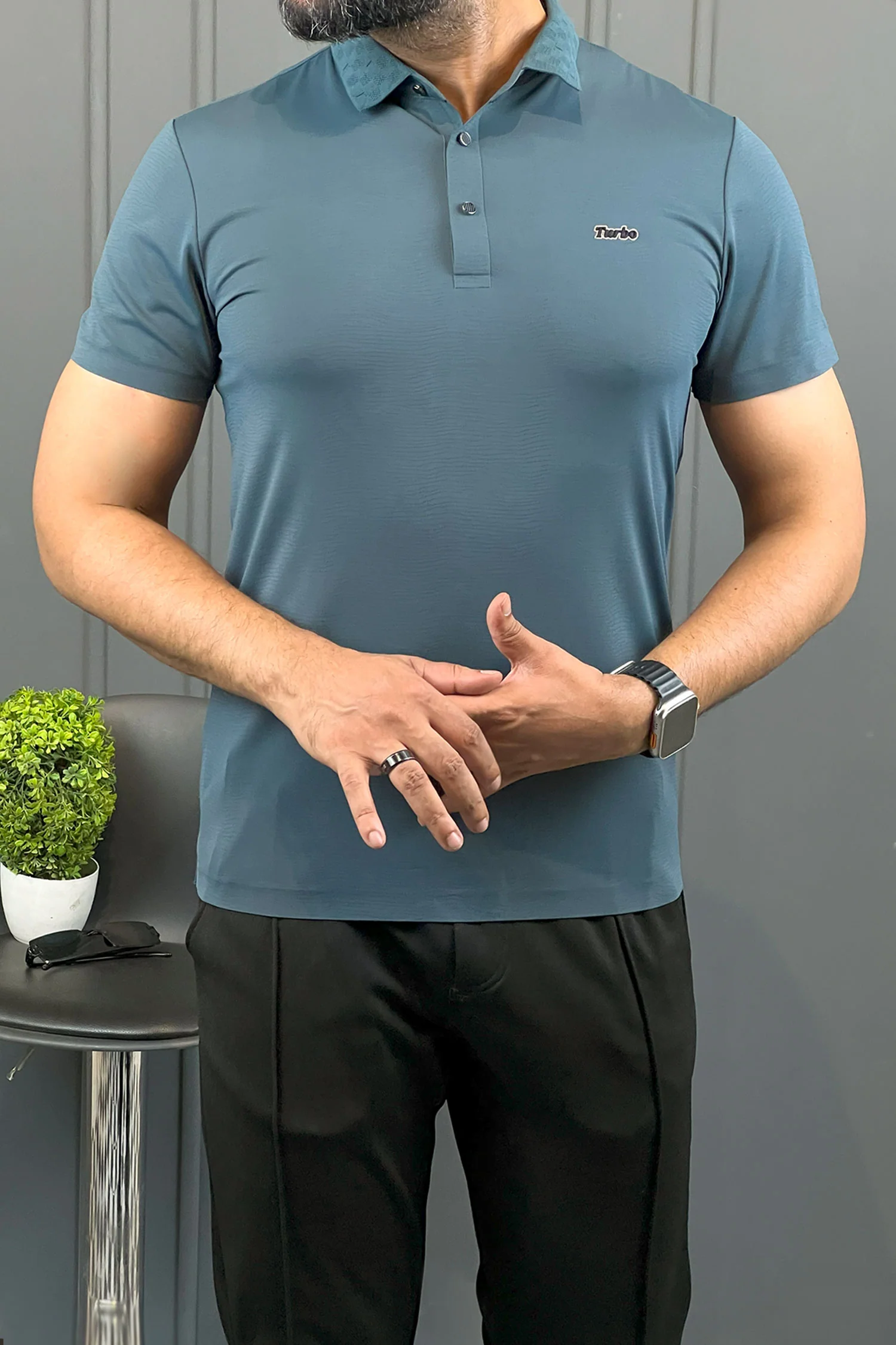 Turbo Luxury Breathable Stitchless Men's Polo Shirt - Image 9