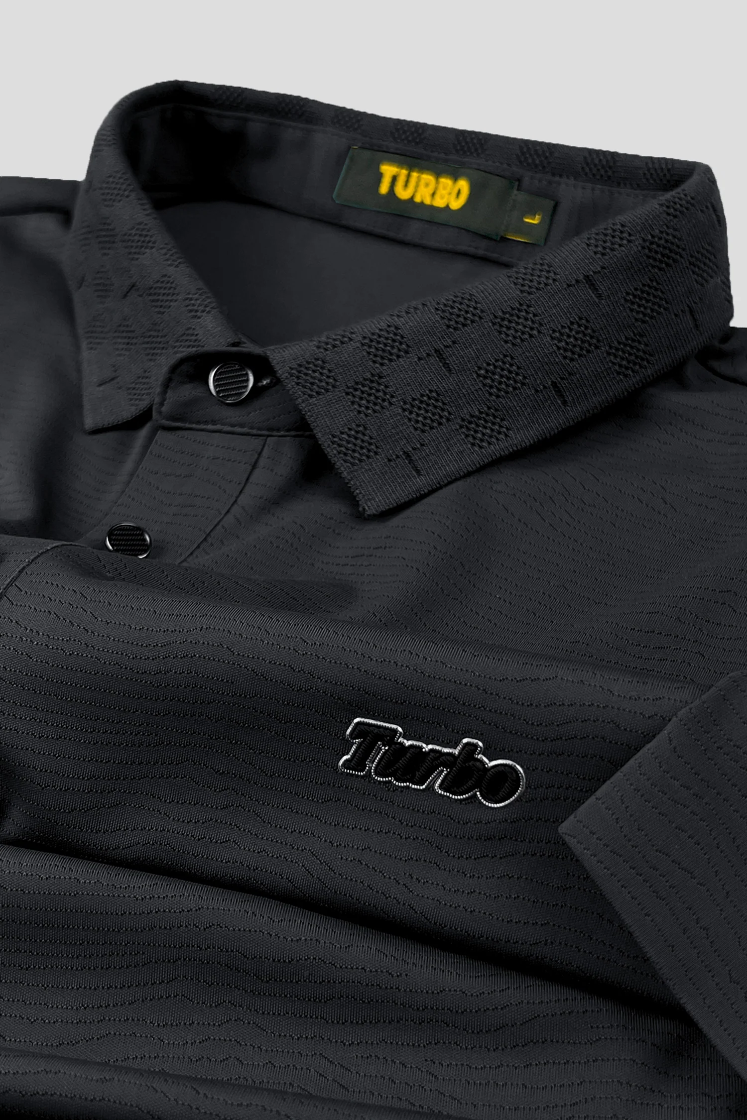 Turbo Luxury Breathable Stitchless Men's Polo Shirt In Black
