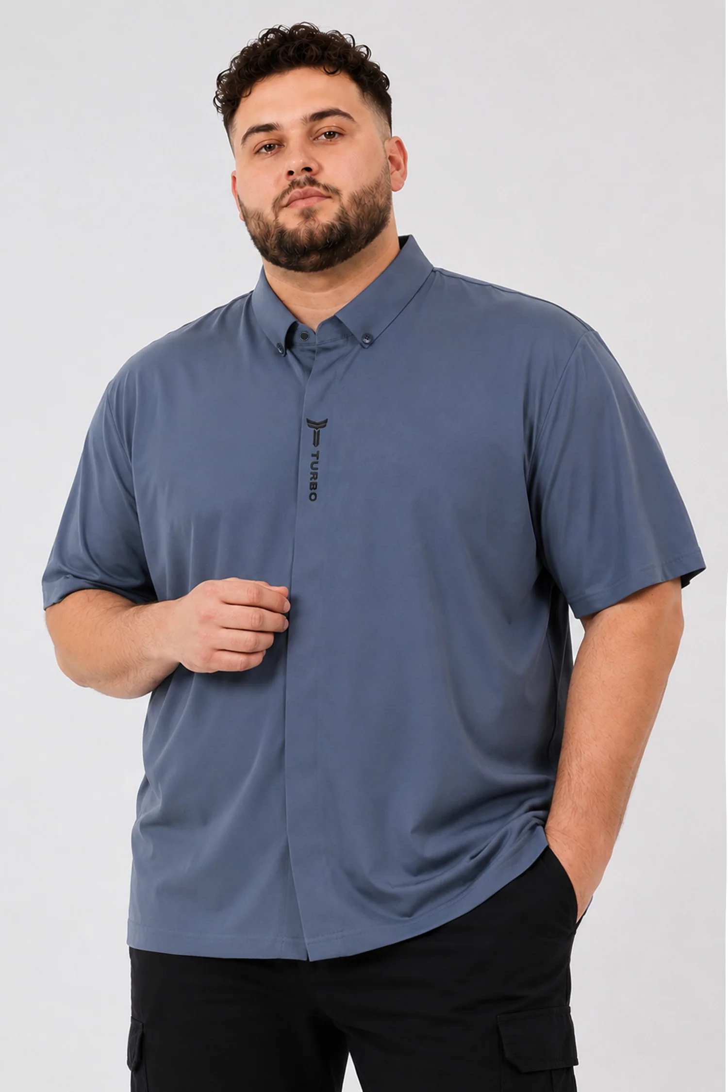 Turbo Men’s Elegant Big & Tall Men's Casual Collar Shirt